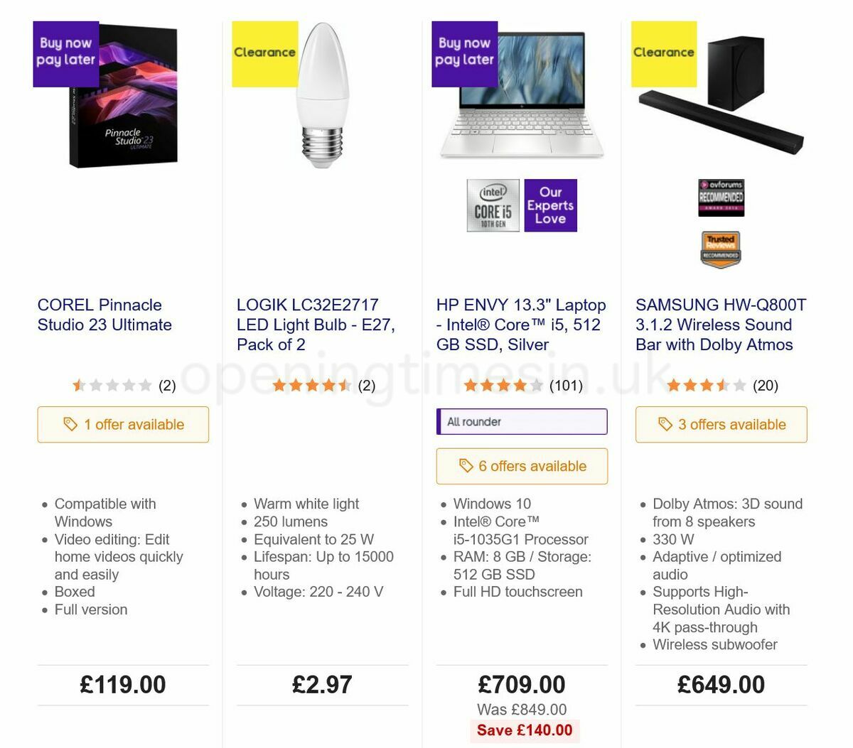 Currys Offers from 1 July