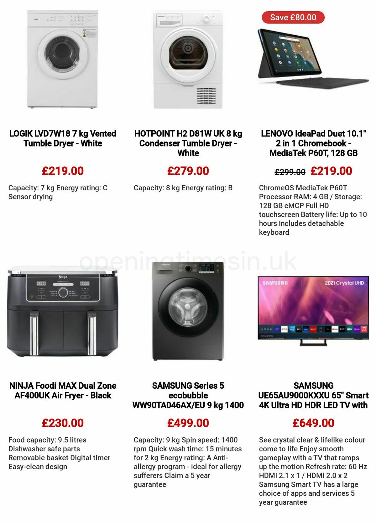 Currys Offers from 26 January