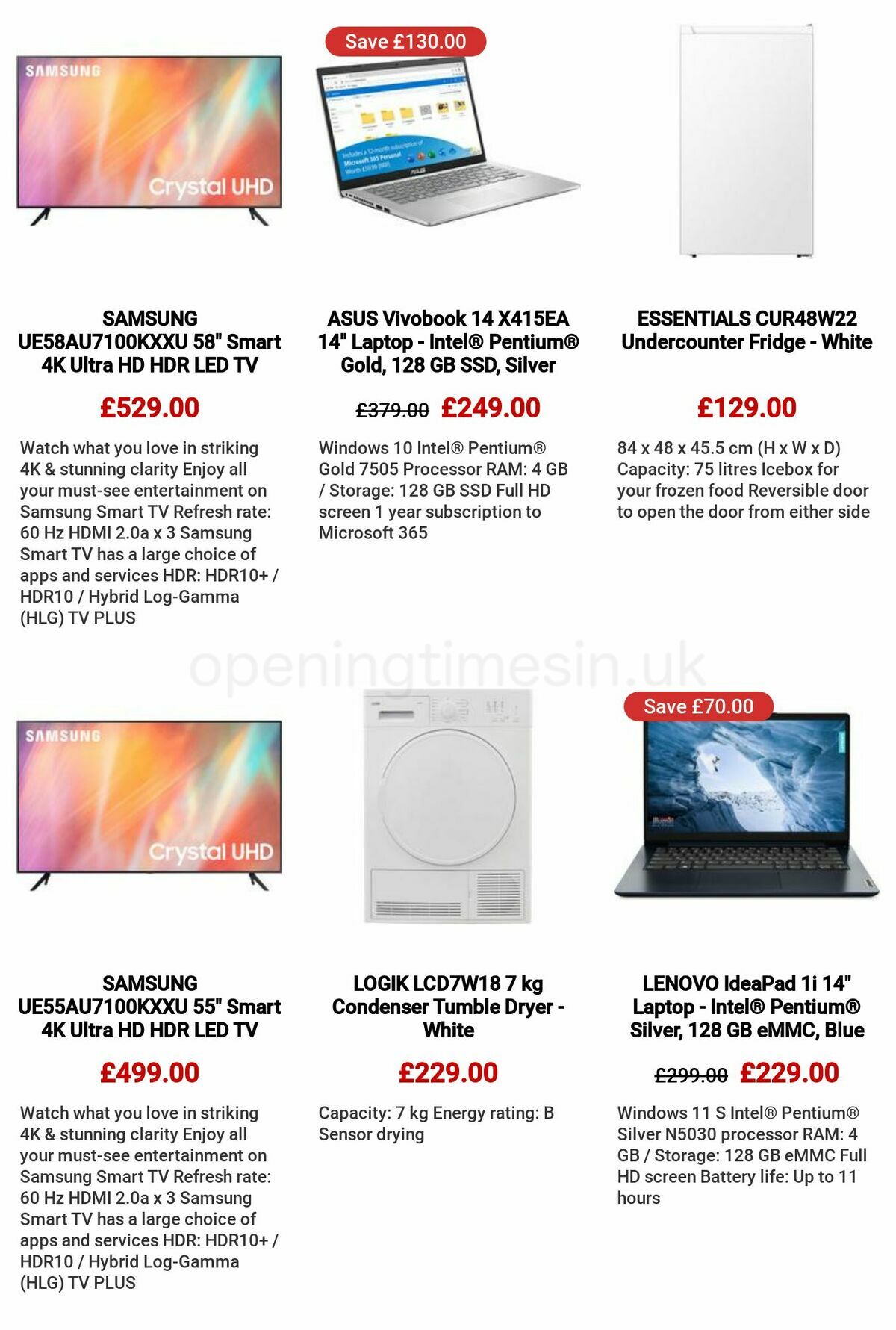 Currys Offers from 26 January