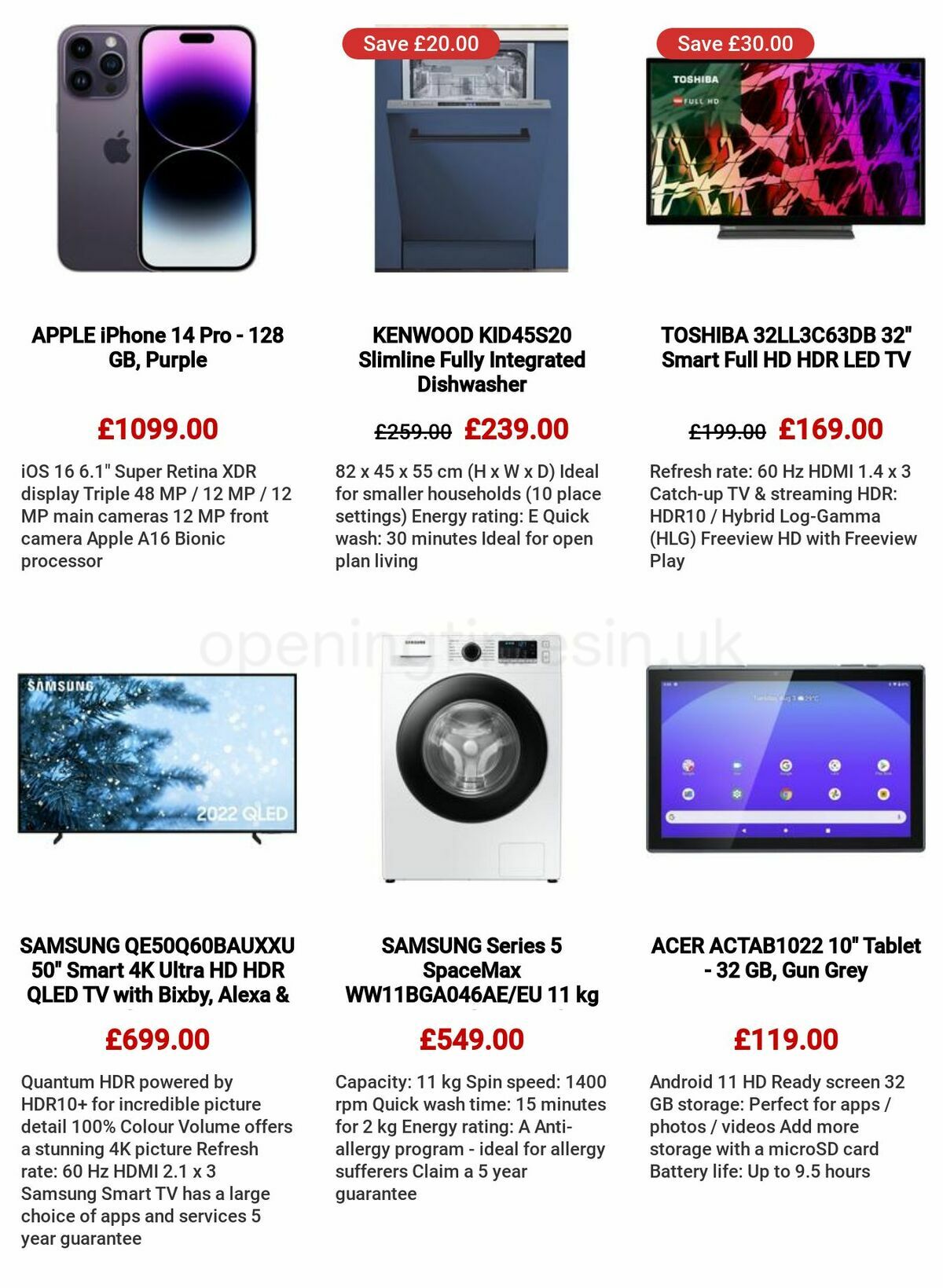 Currys Offers from 26 January