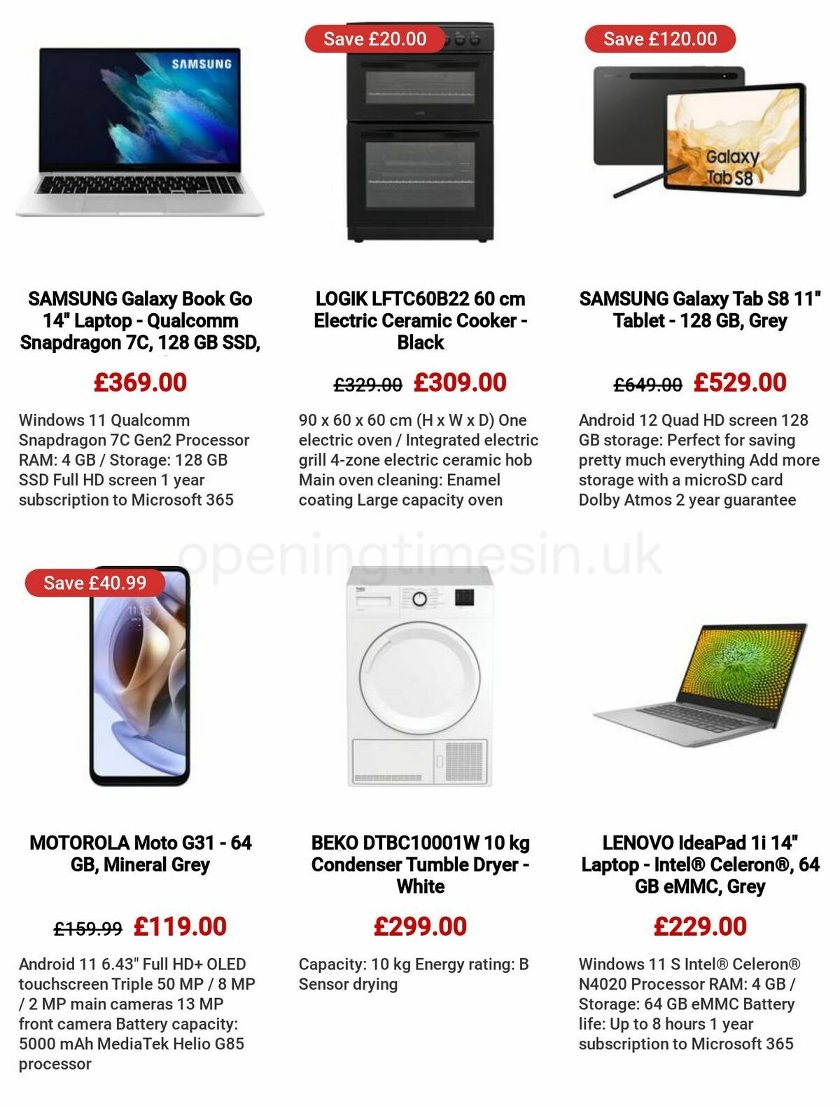 Currys Offers from 26 January