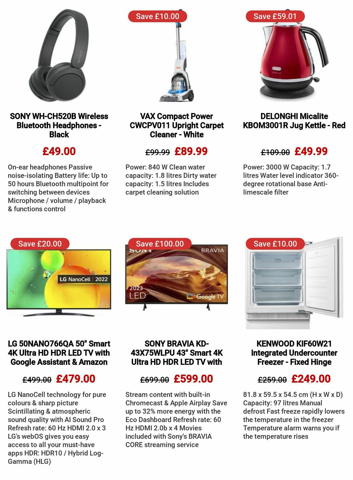 Currys Offers from 6 July