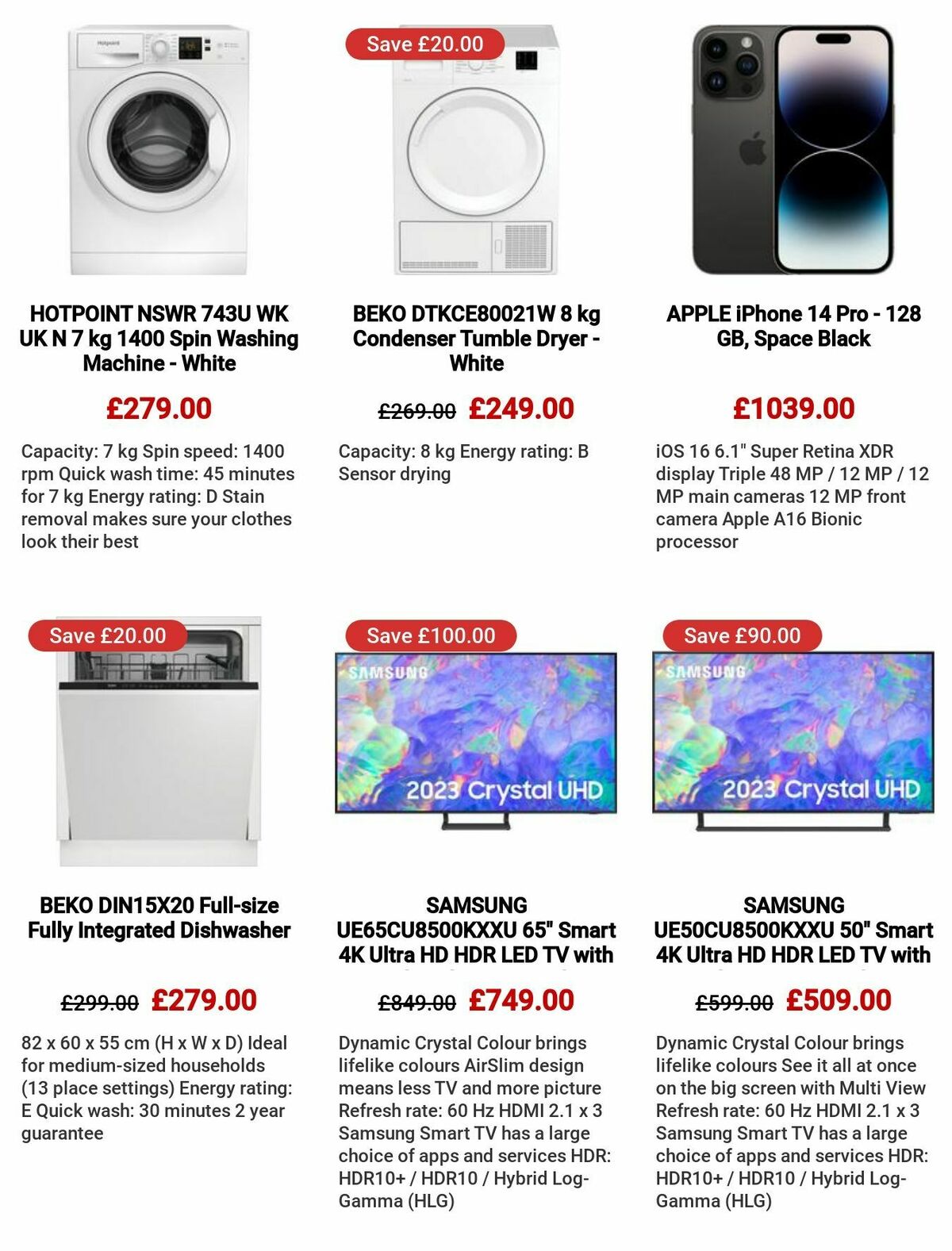 Currys Offers from 27 July