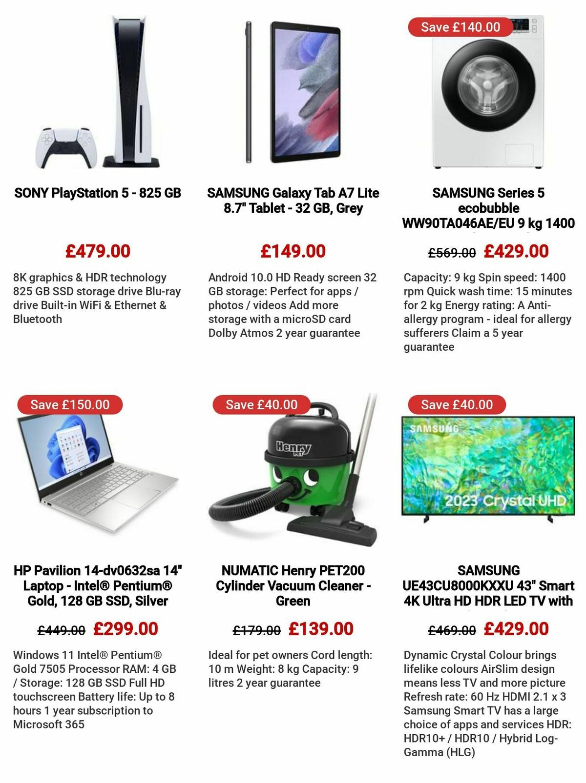 Currys Offers from 27 July