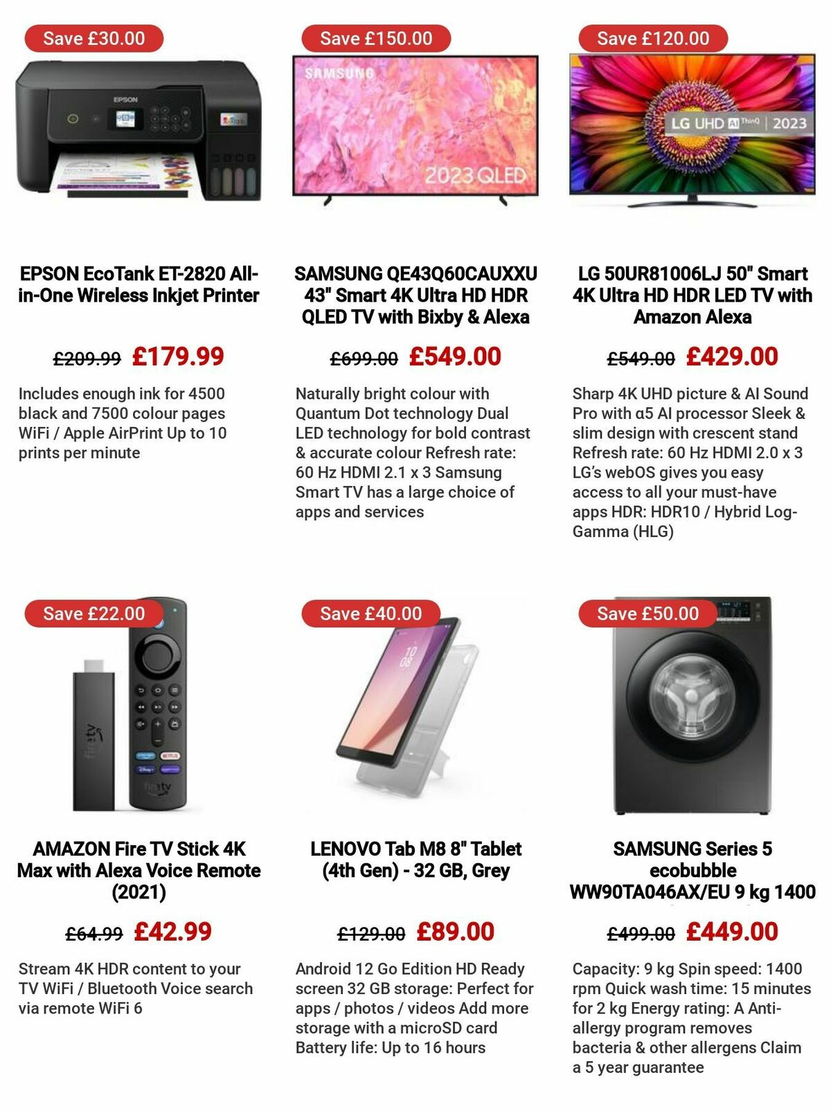 Currys Offers from 24 August