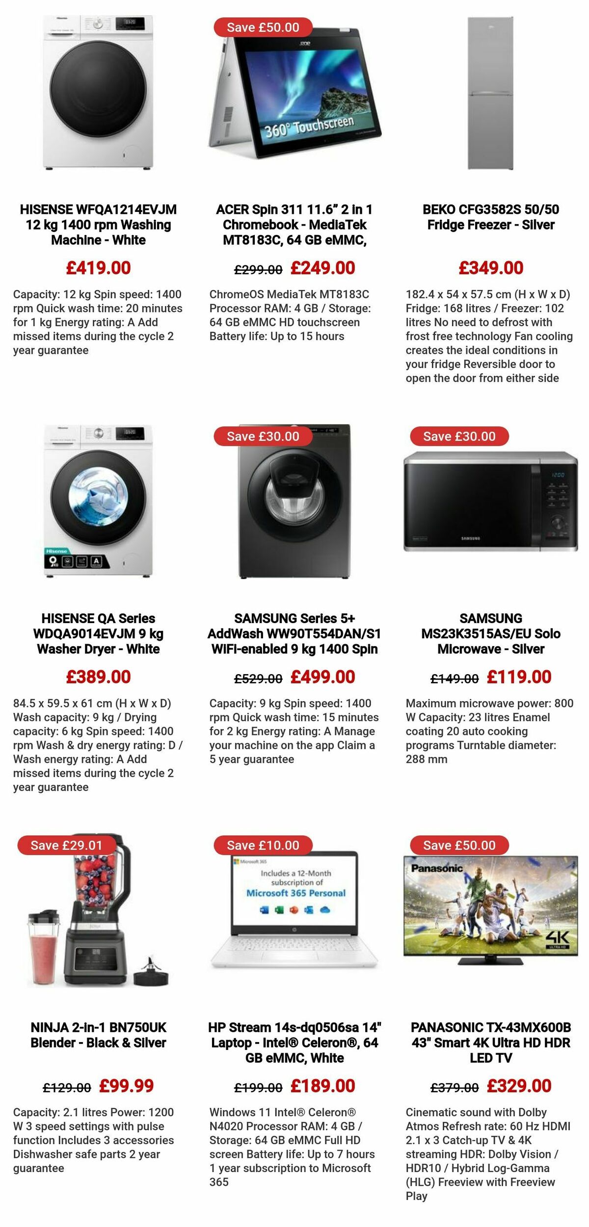 Currys Offers from 29 September