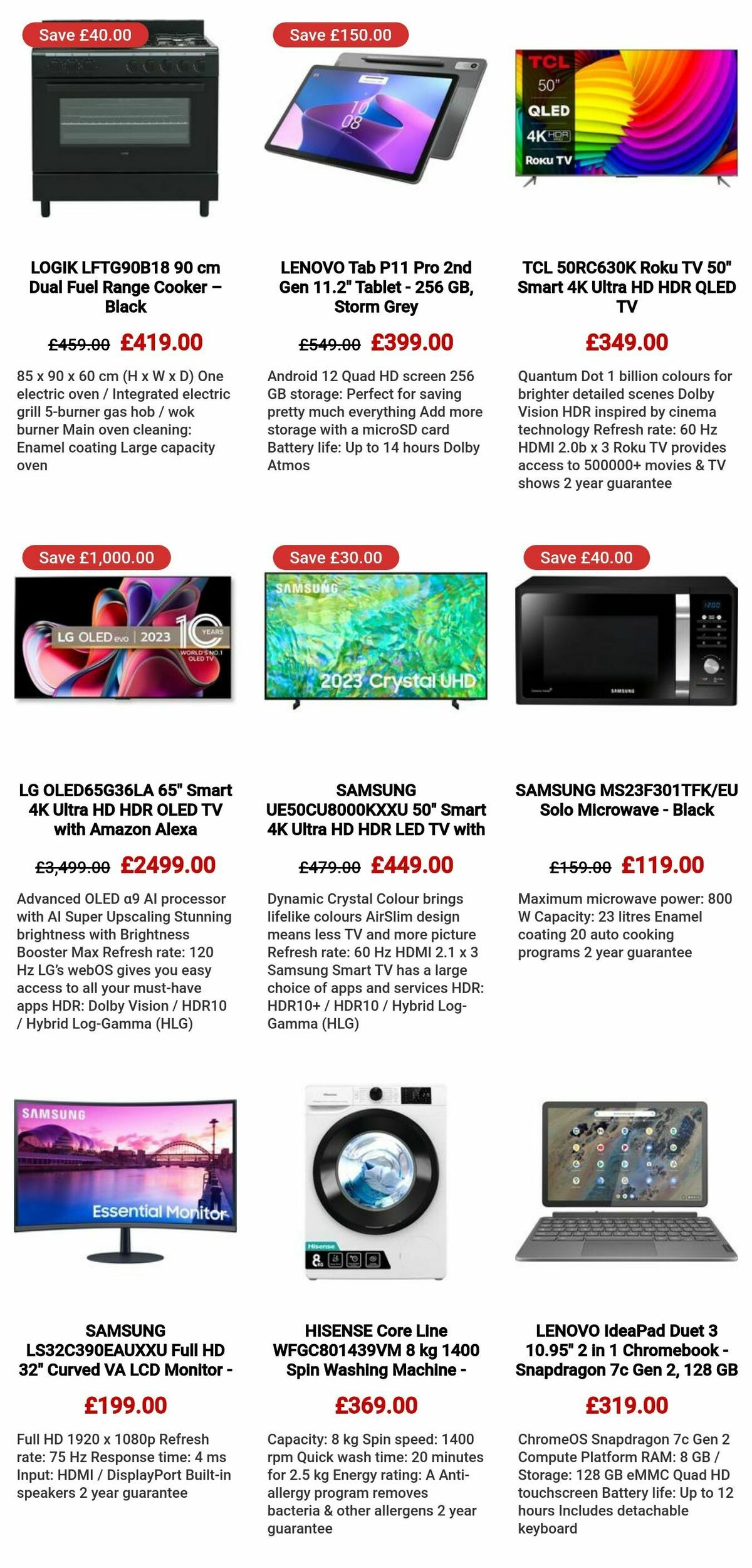 Currys Offers from 29 September