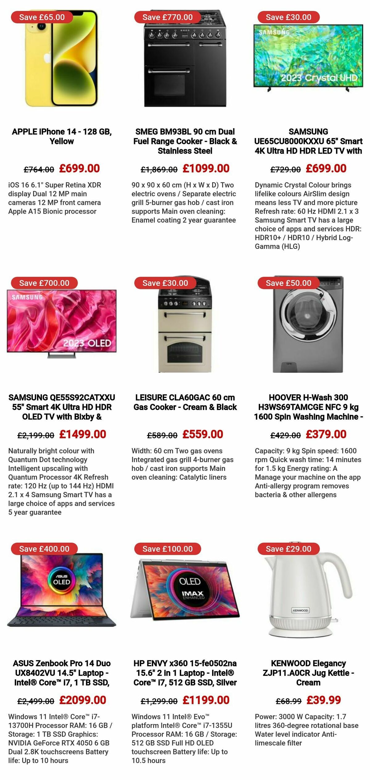 Currys Offers from 29 September