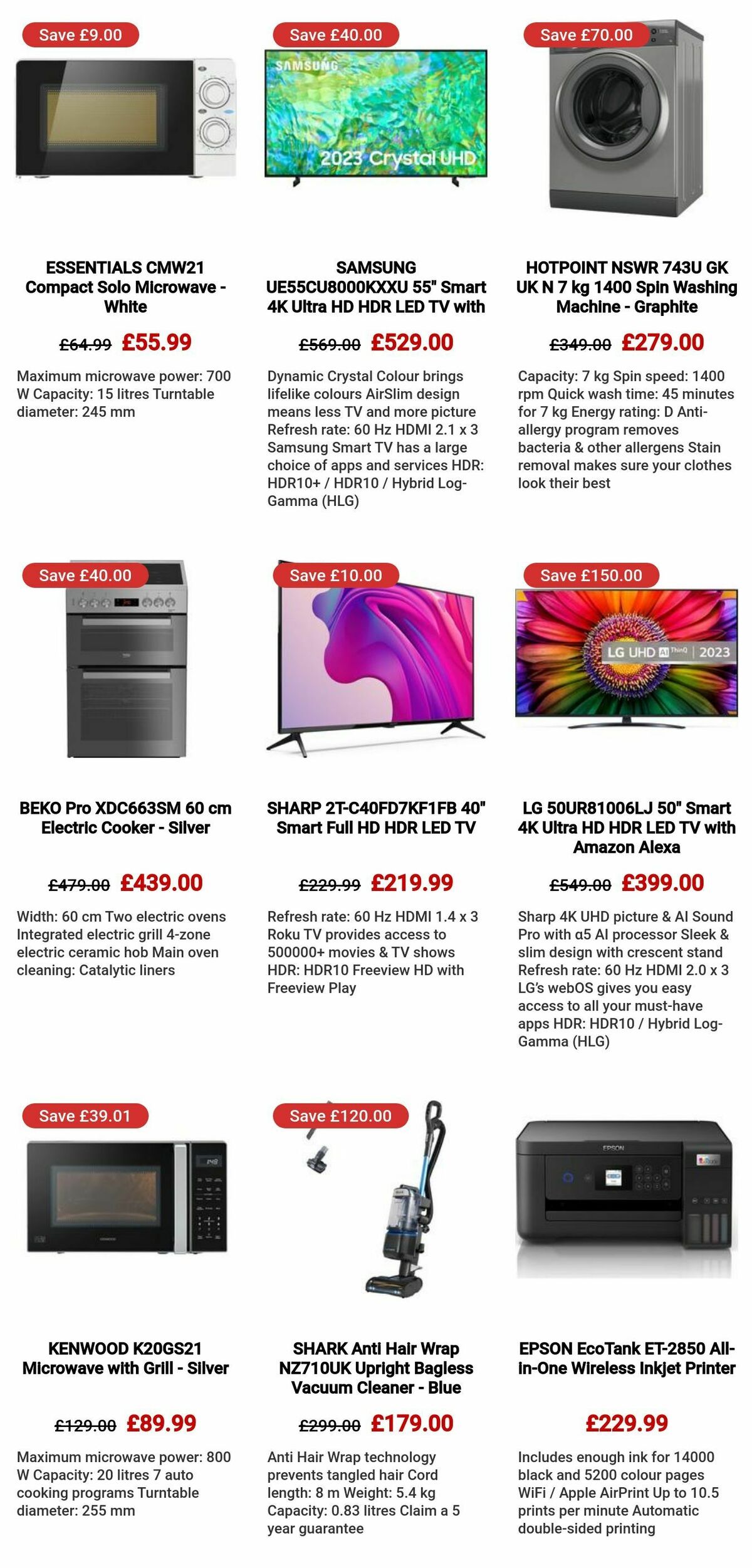 Currys Offers from 29 September