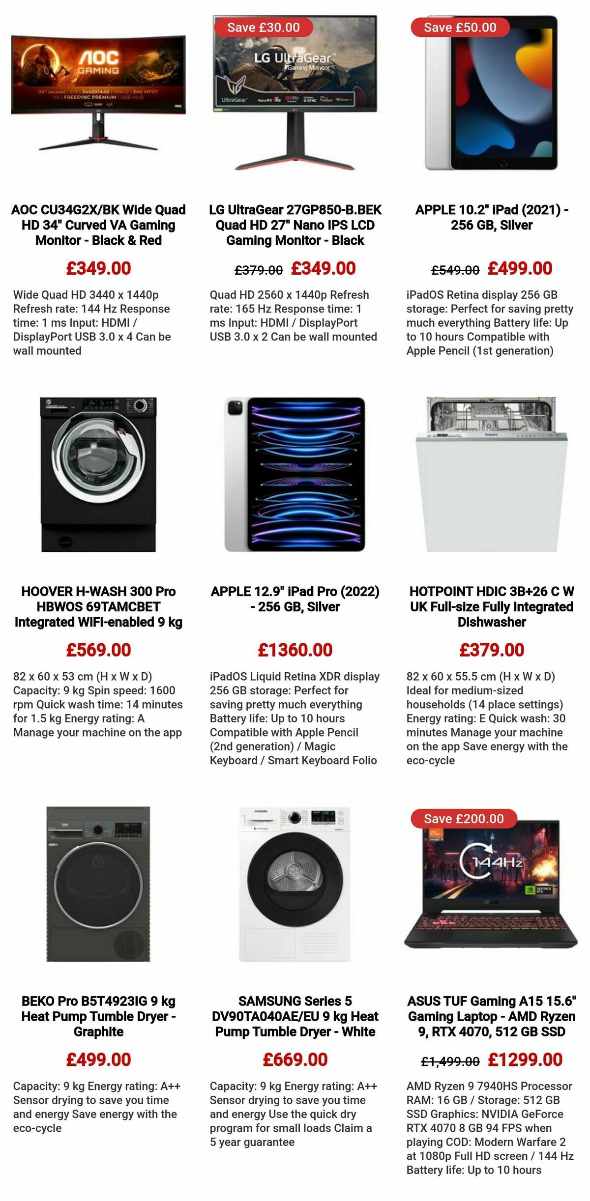 Currys Offers from 12 October