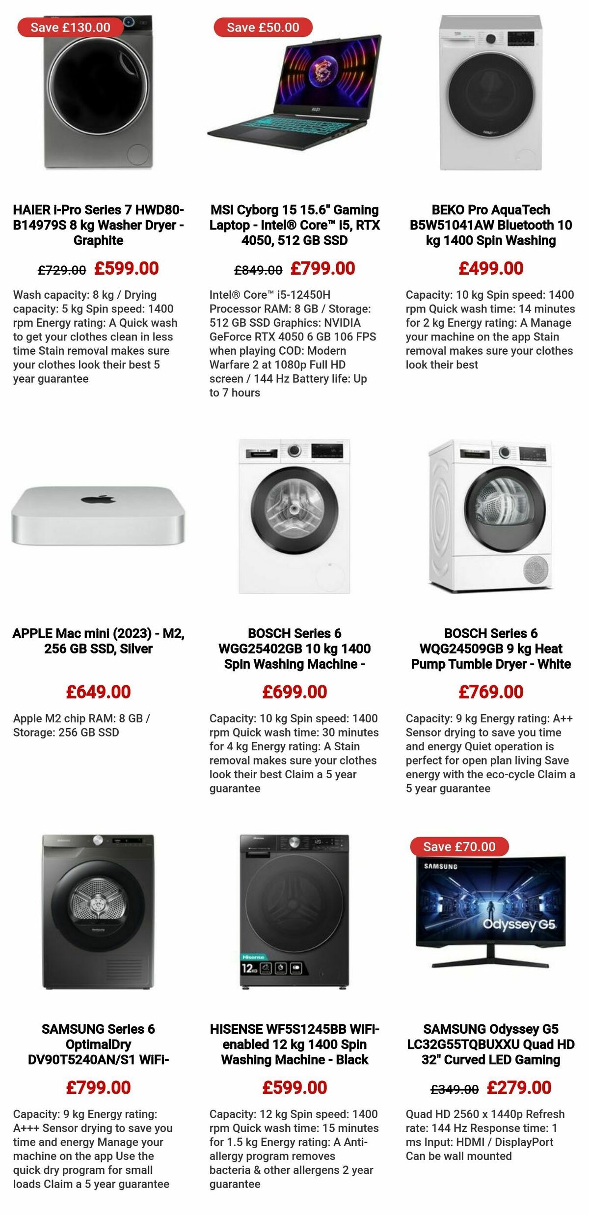 Currys Offers from 12 October