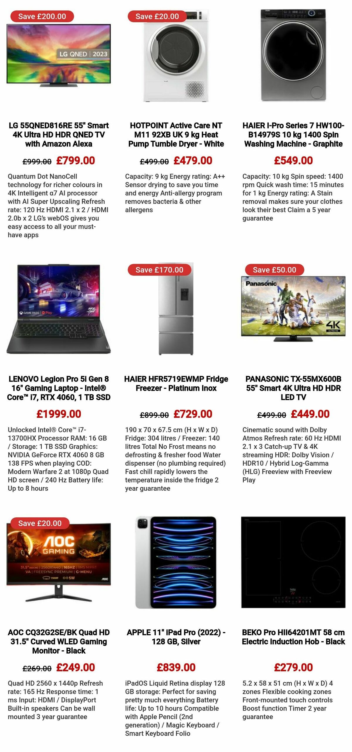 Currys Offers from 12 October