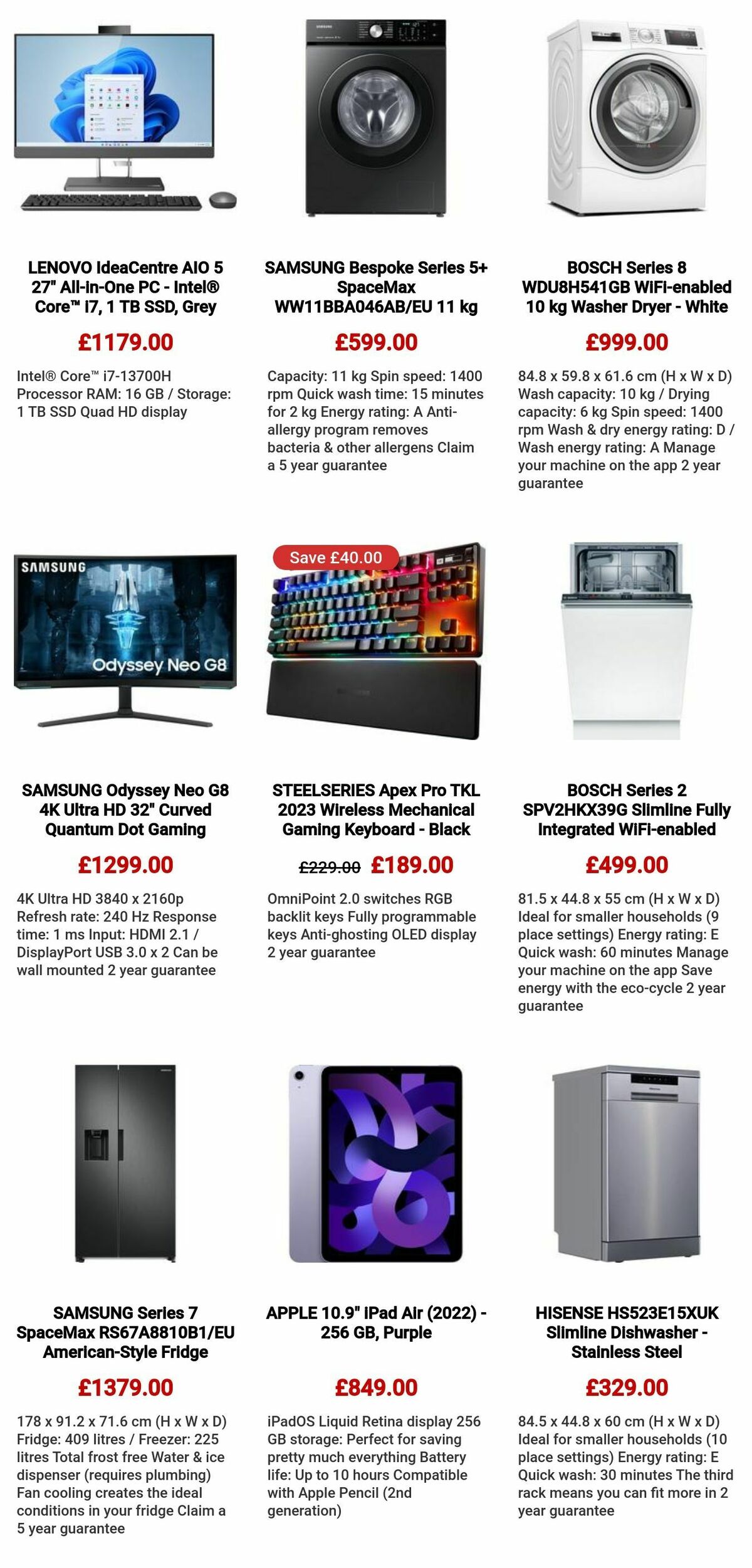 Currys Offers from 12 October