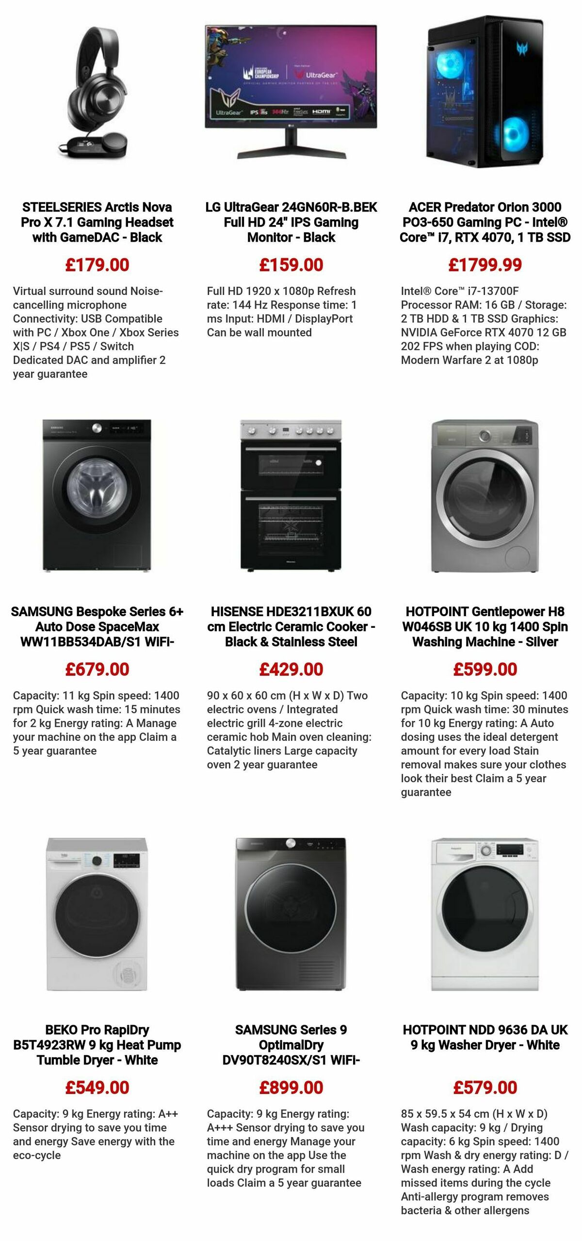 Currys Offers from 12 October