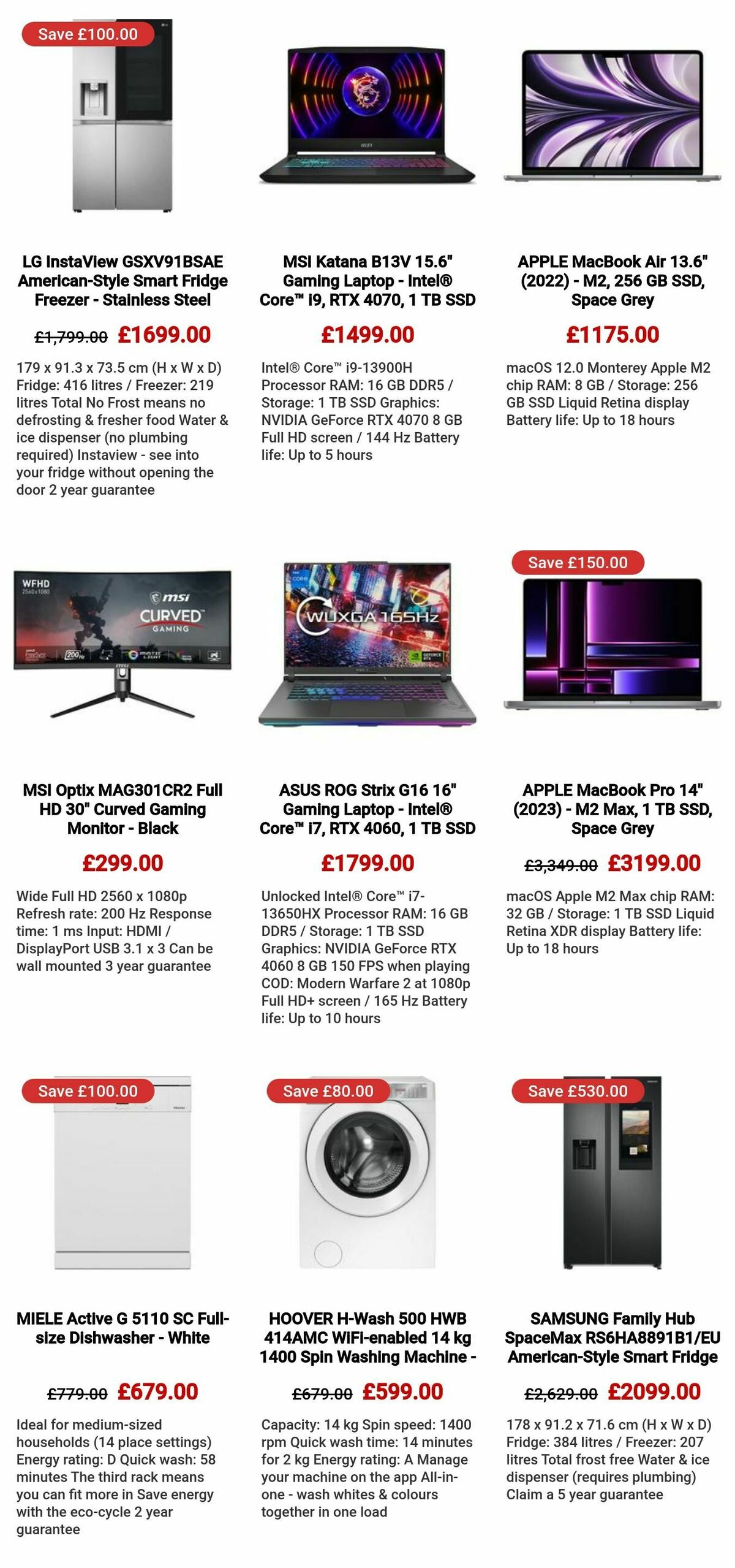 Currys Offers from 12 October