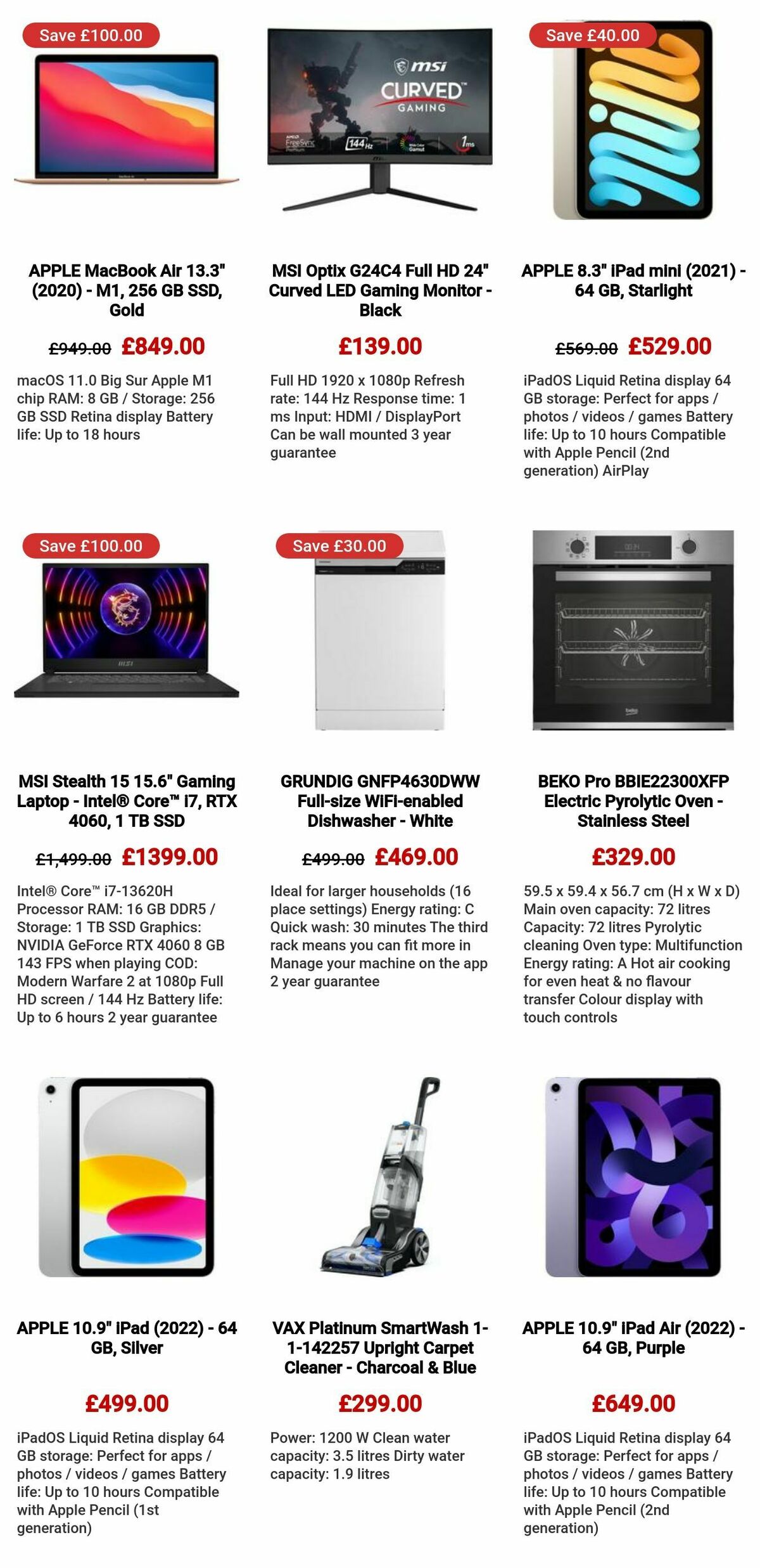 Currys Offers from 12 October