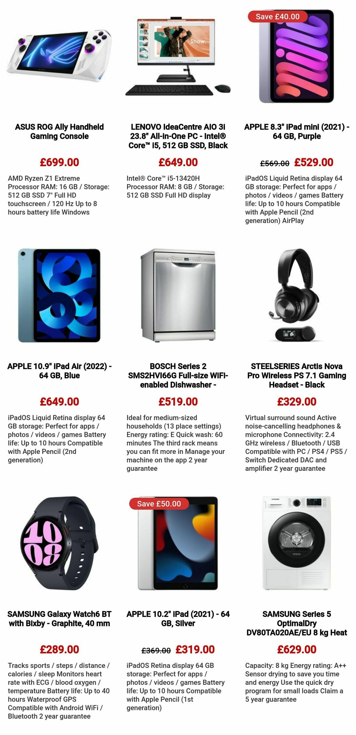 Currys Offers from 12 October