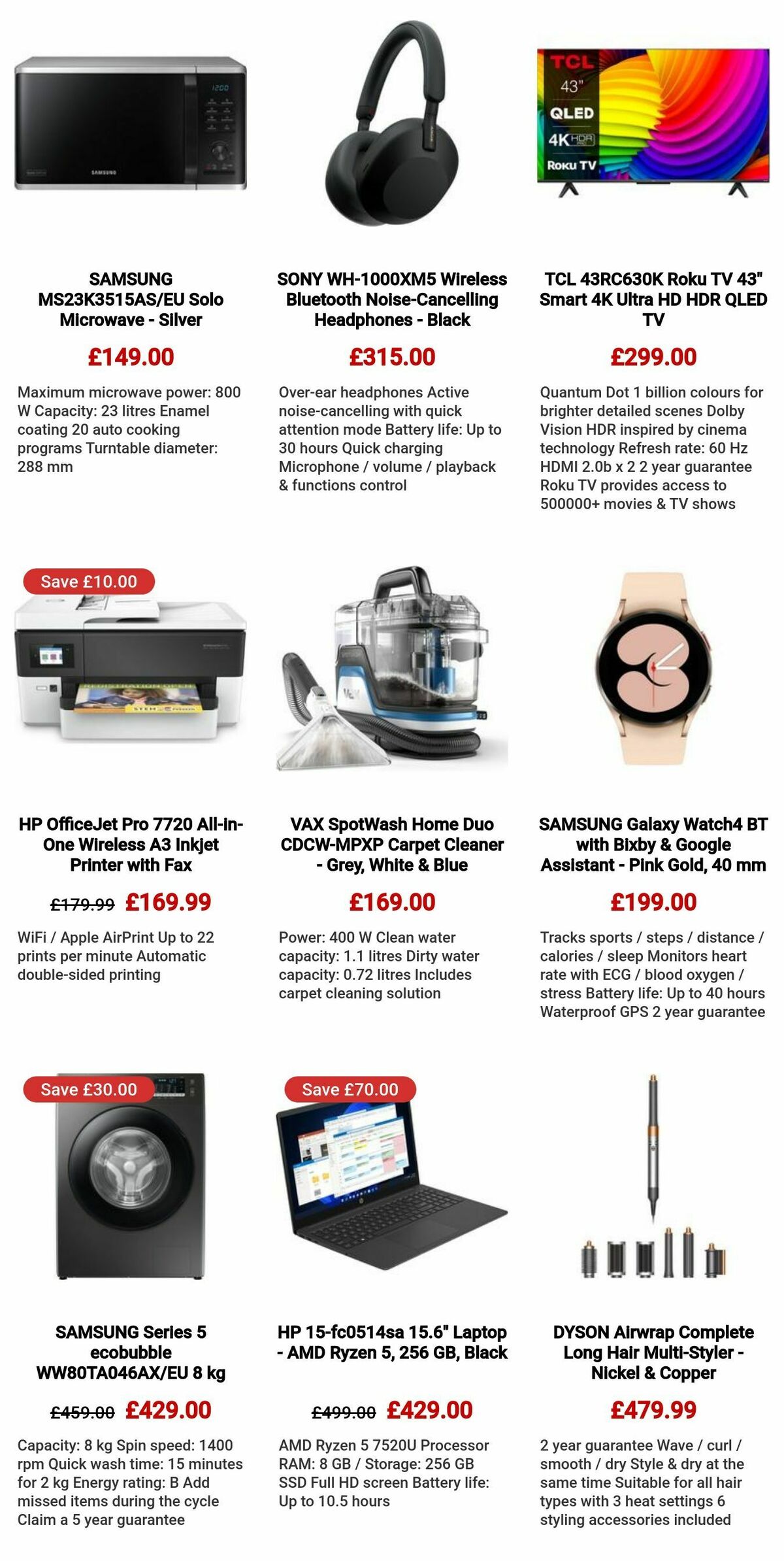 Currys Offers from 27 October