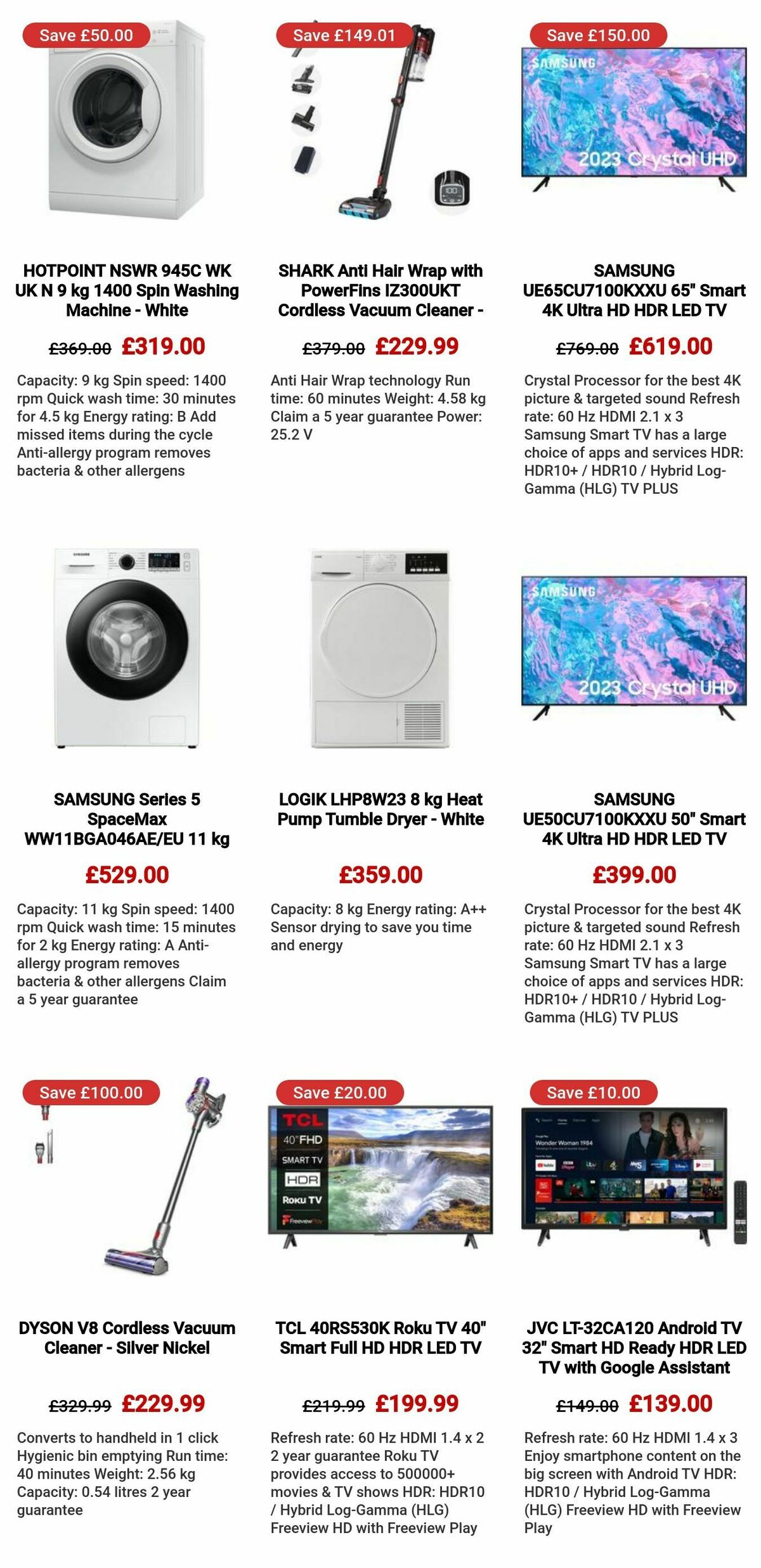 Currys Offers from 27 October