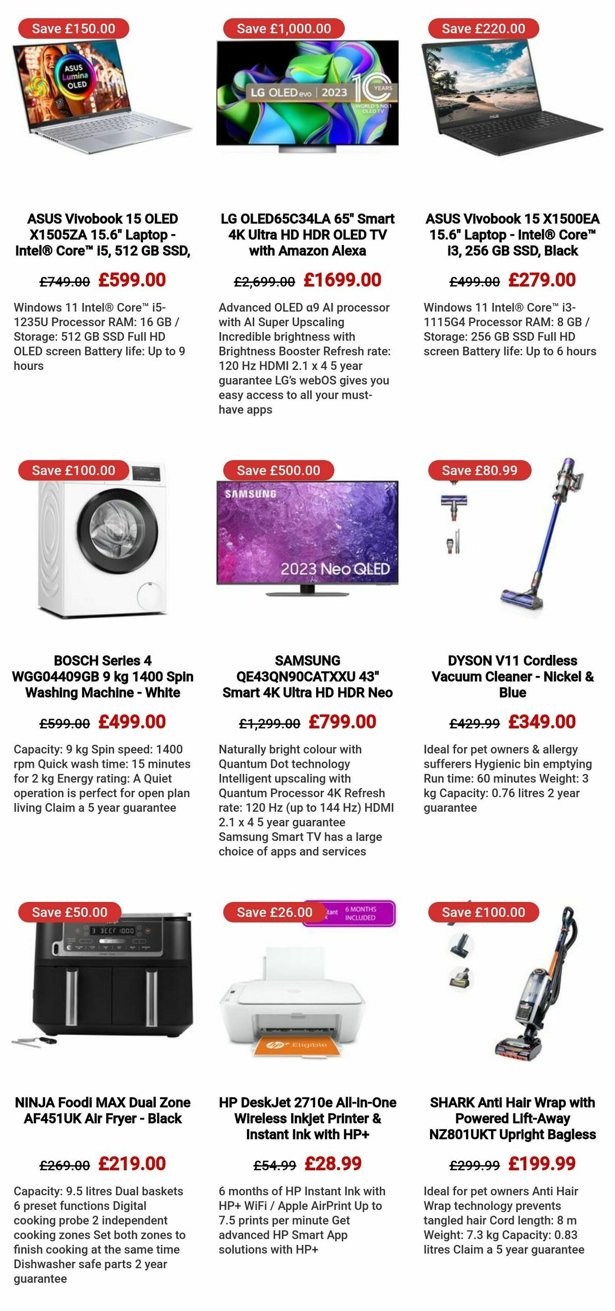 Currys Offers from 3 November