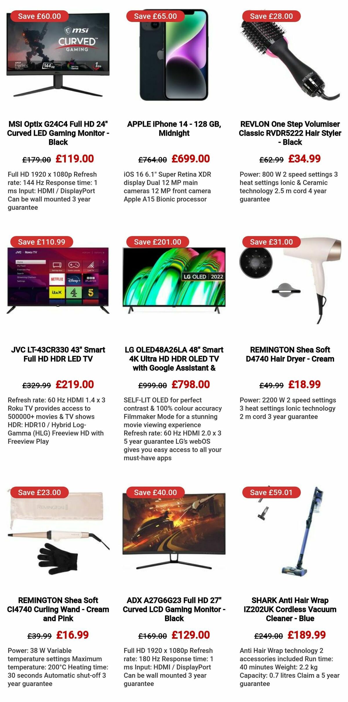 Currys Offers from 3 November