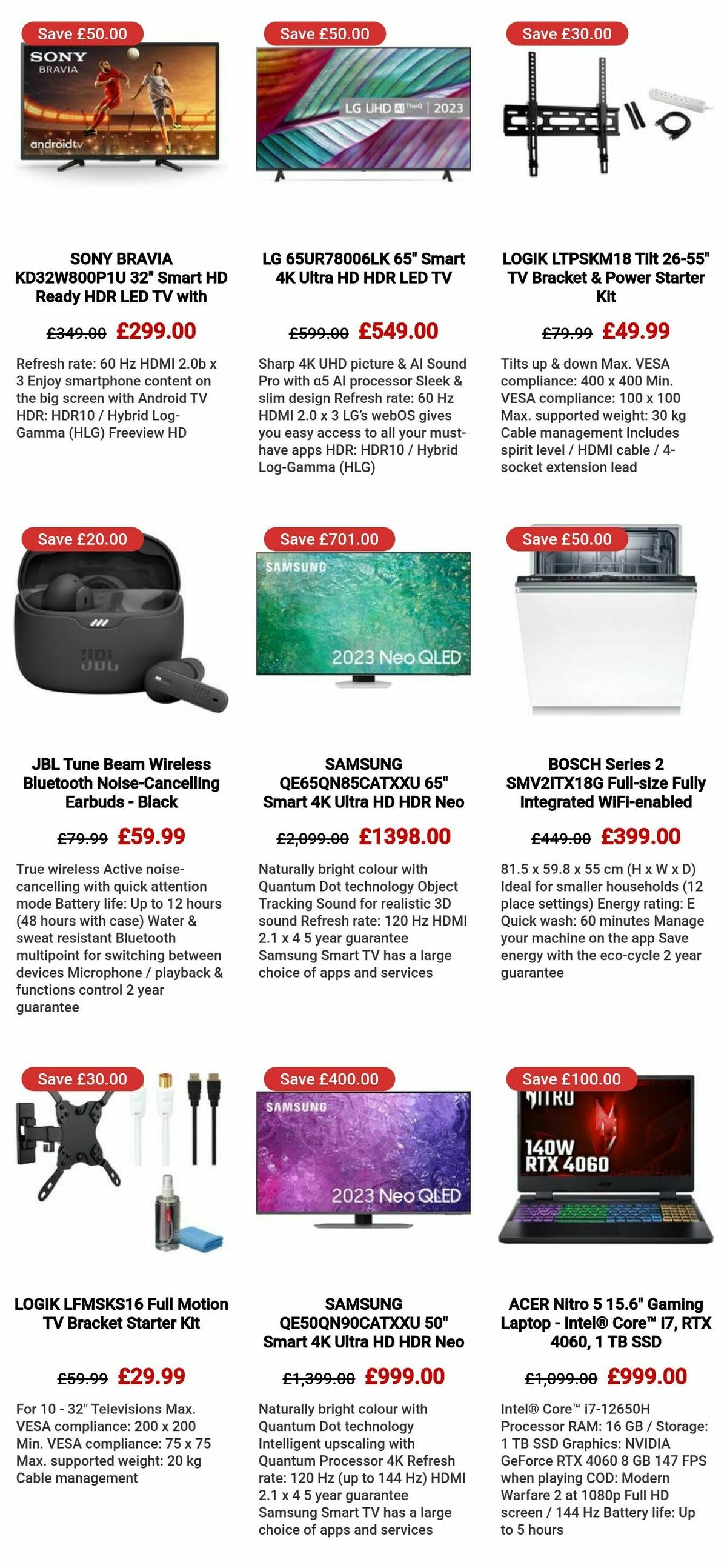 Currys Offers from 3 November