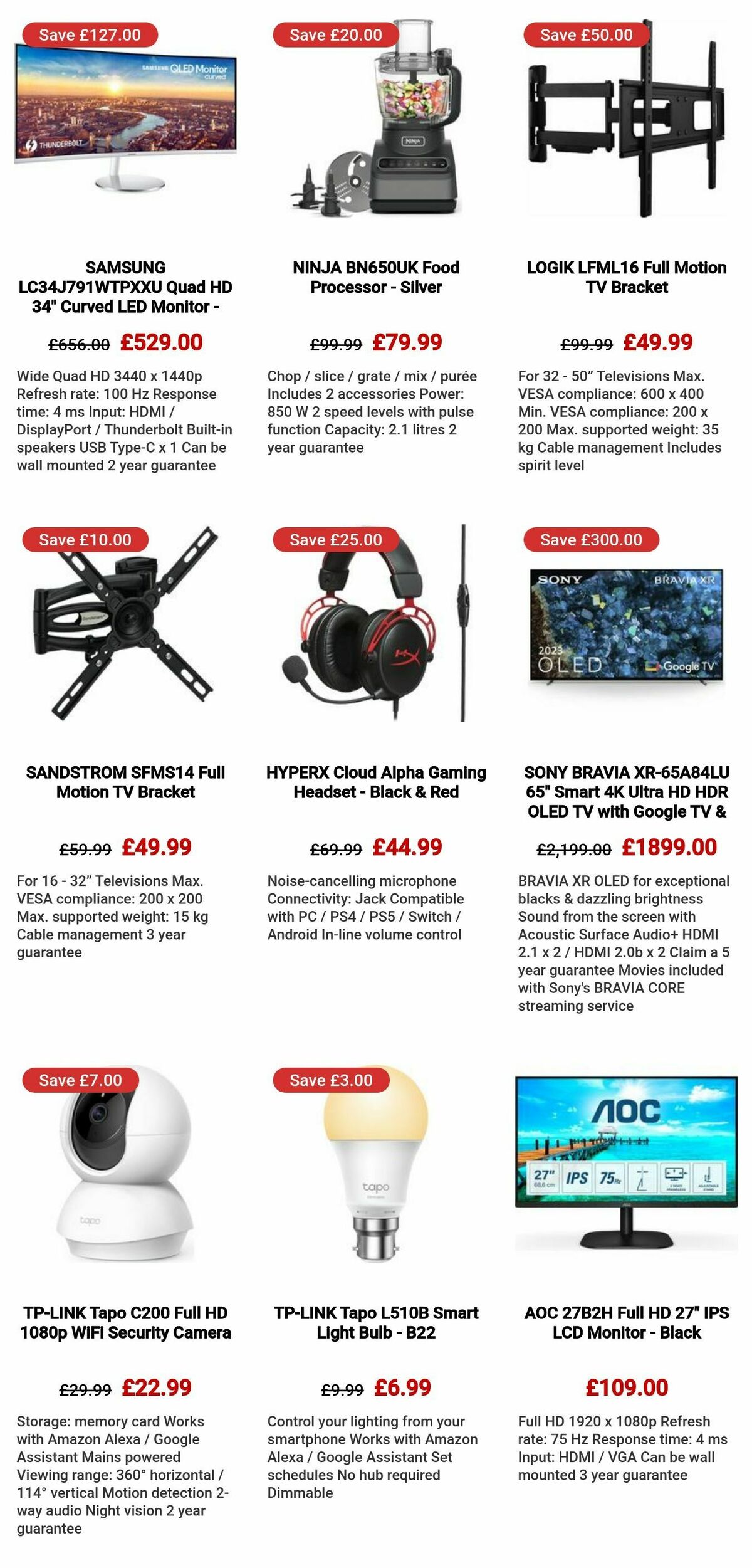 Currys Offers from 3 November