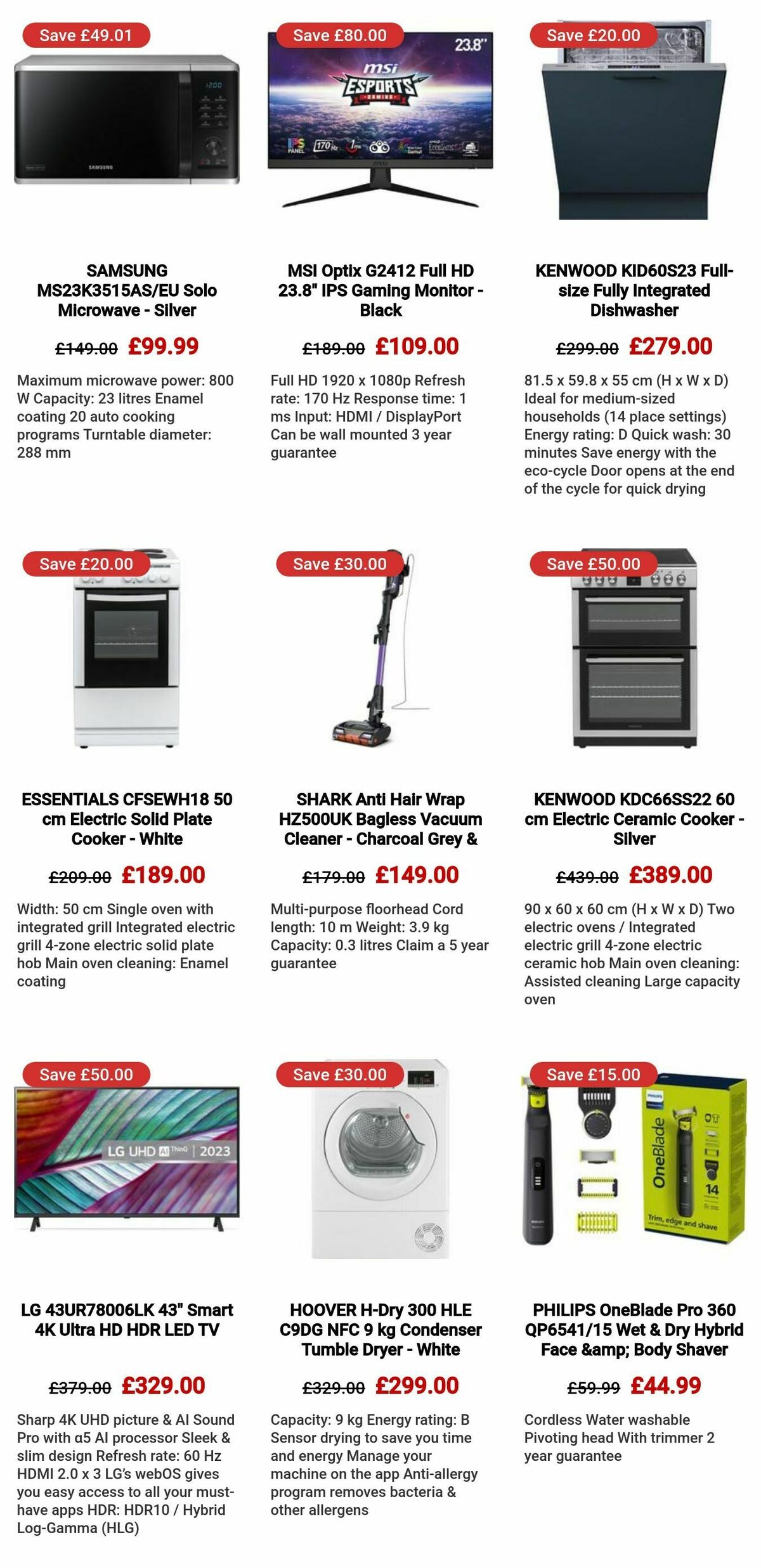 Currys Offers from 3 November