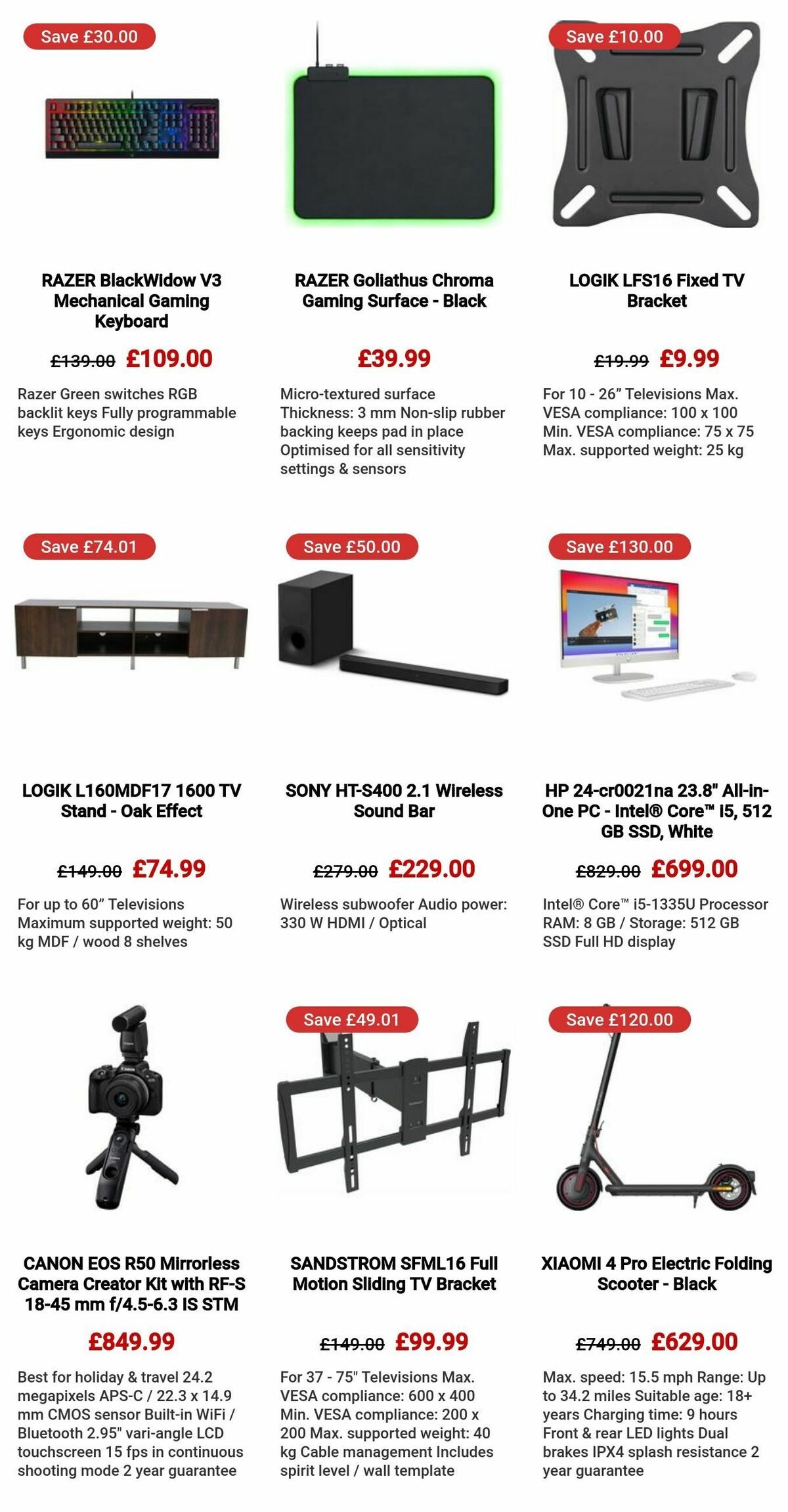 Currys Offers from 29 November