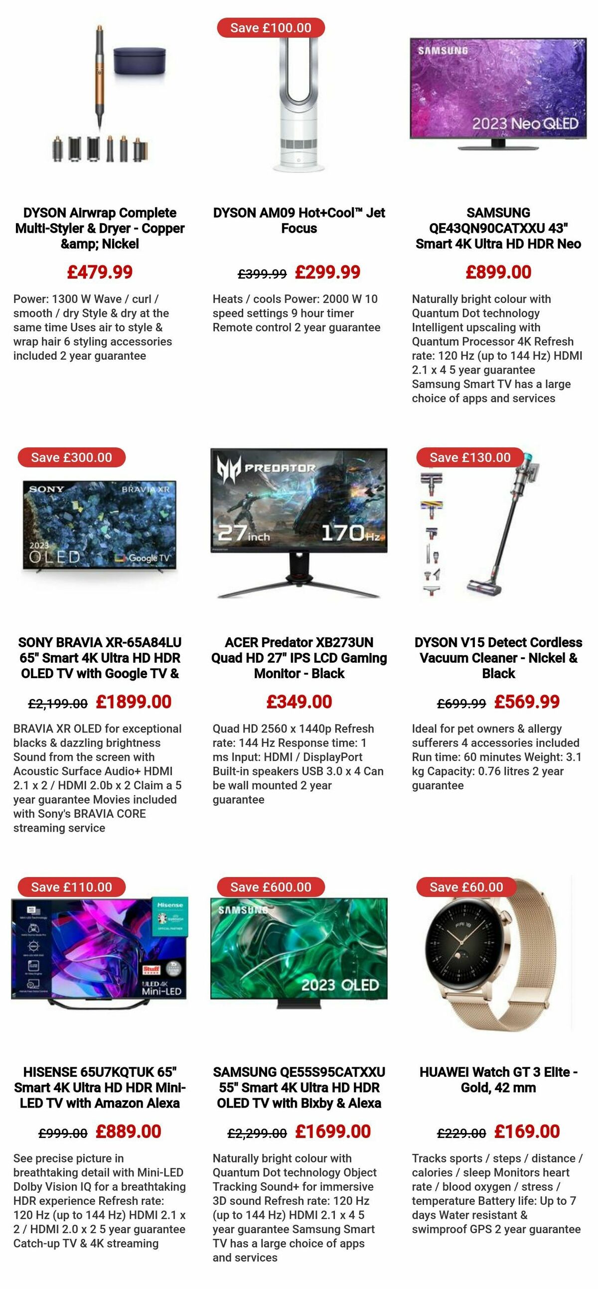 Currys Offers from 3 January