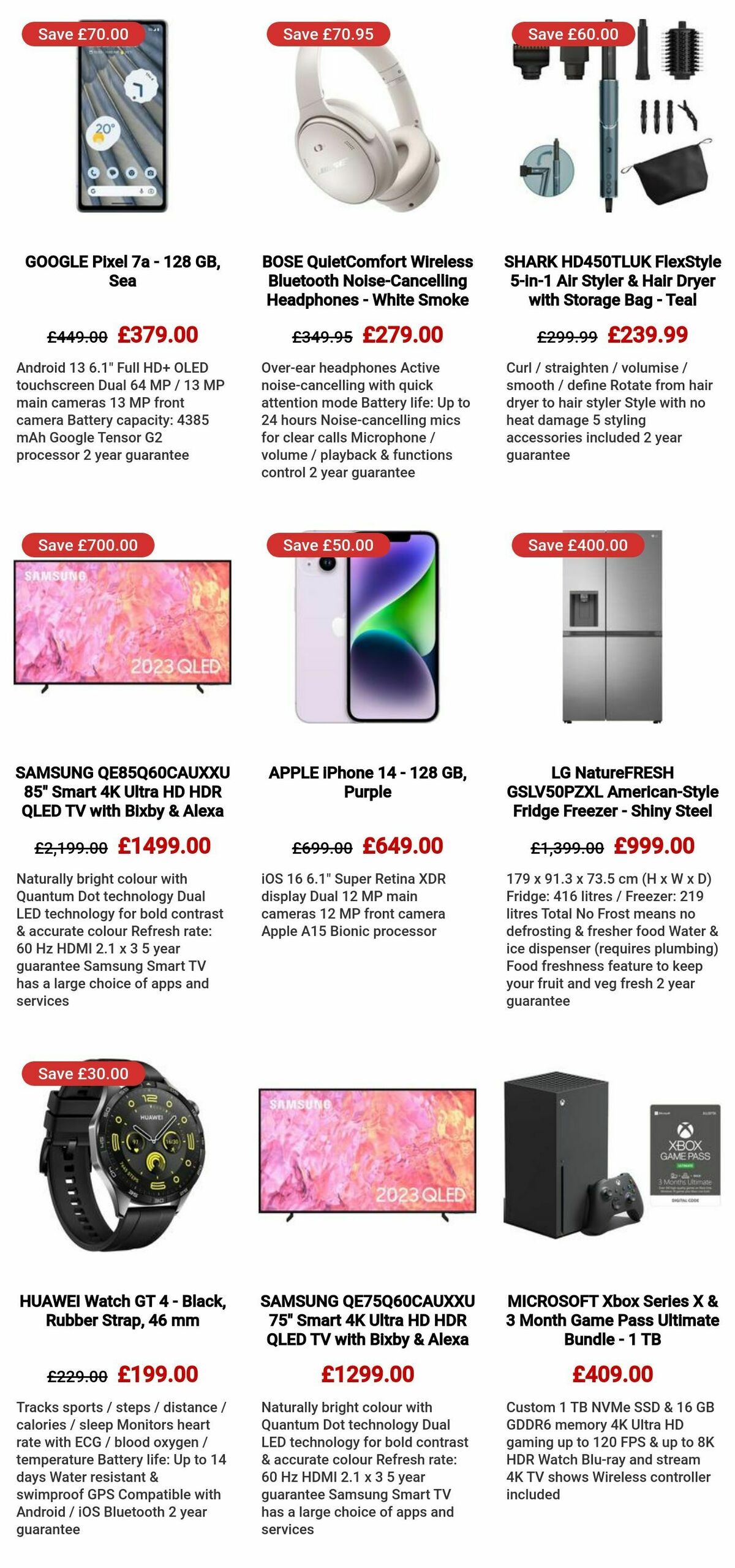 Currys Offers from 3 January