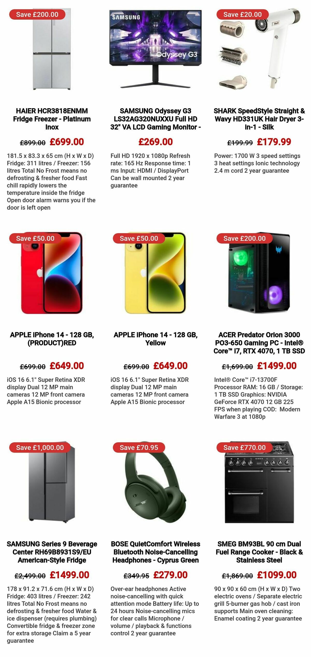 Currys Offers from 3 January