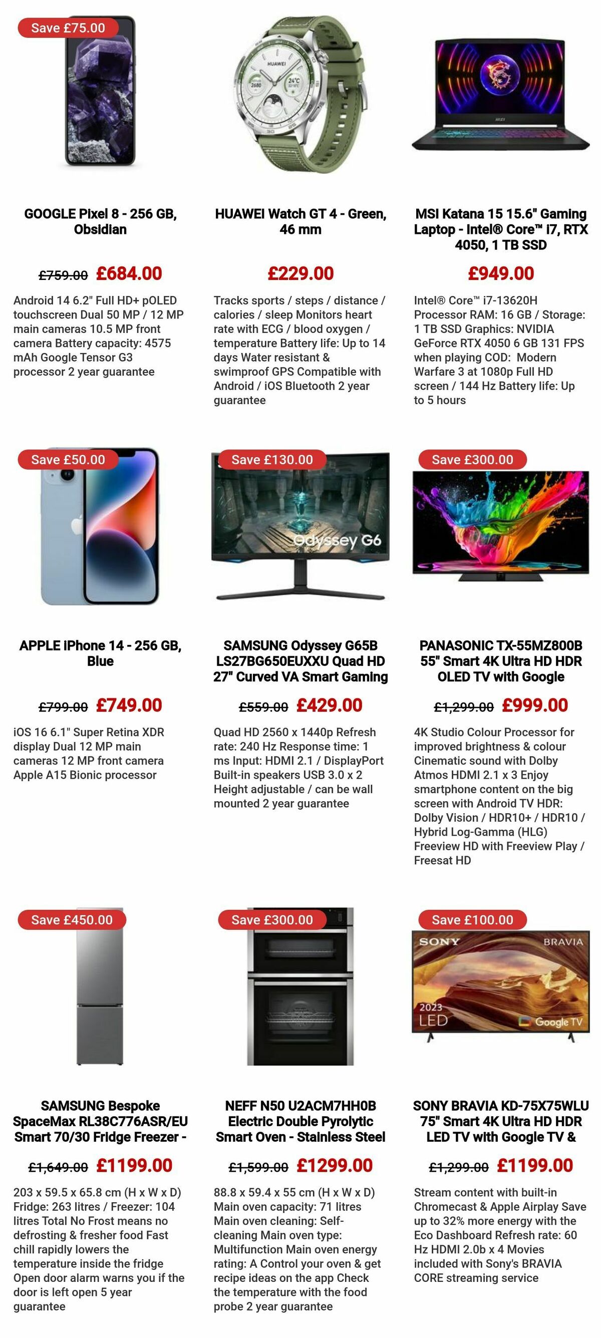 Currys Offers from 3 January