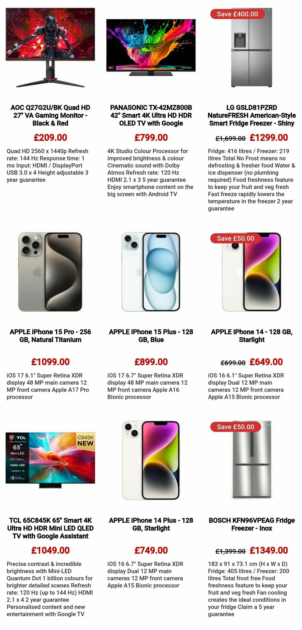 Currys Offers from 3 January