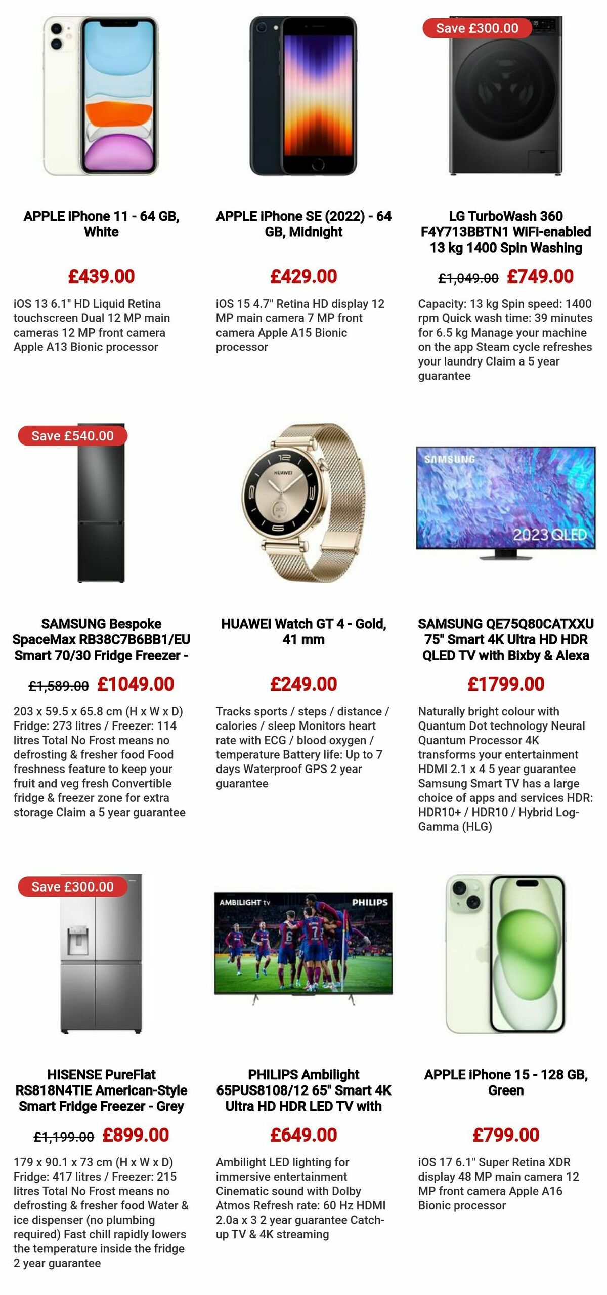 Currys Offers from 3 January