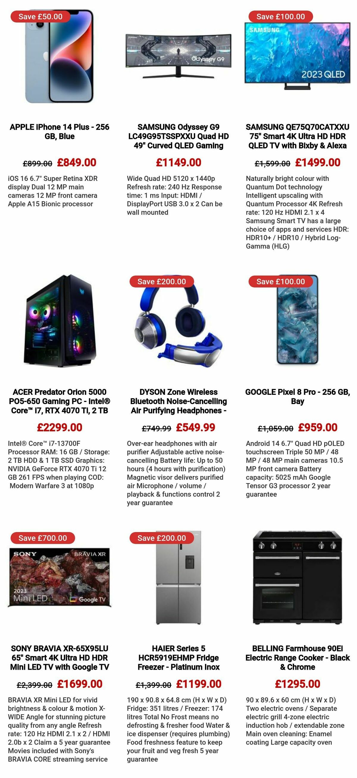 Currys Offers from 3 January