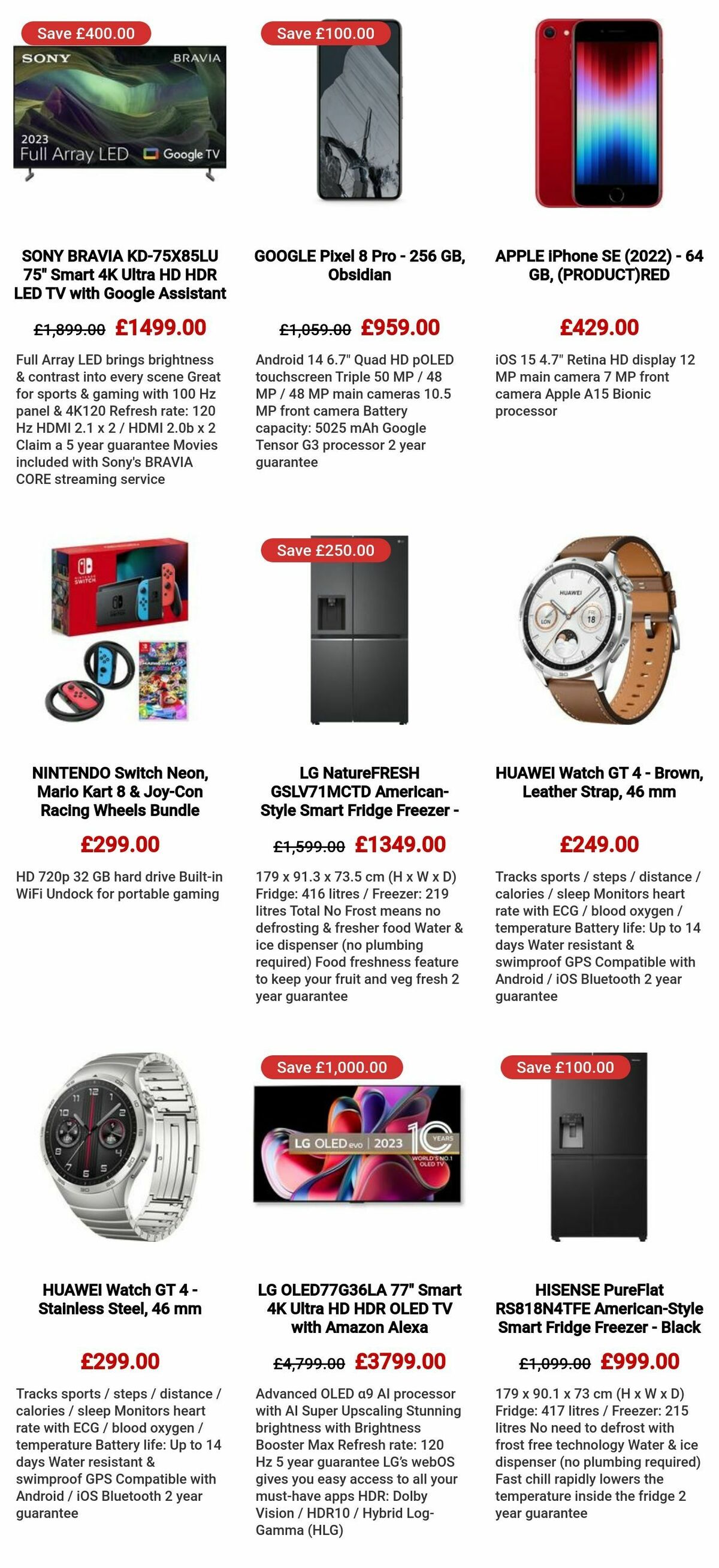 Currys Offers from 3 January