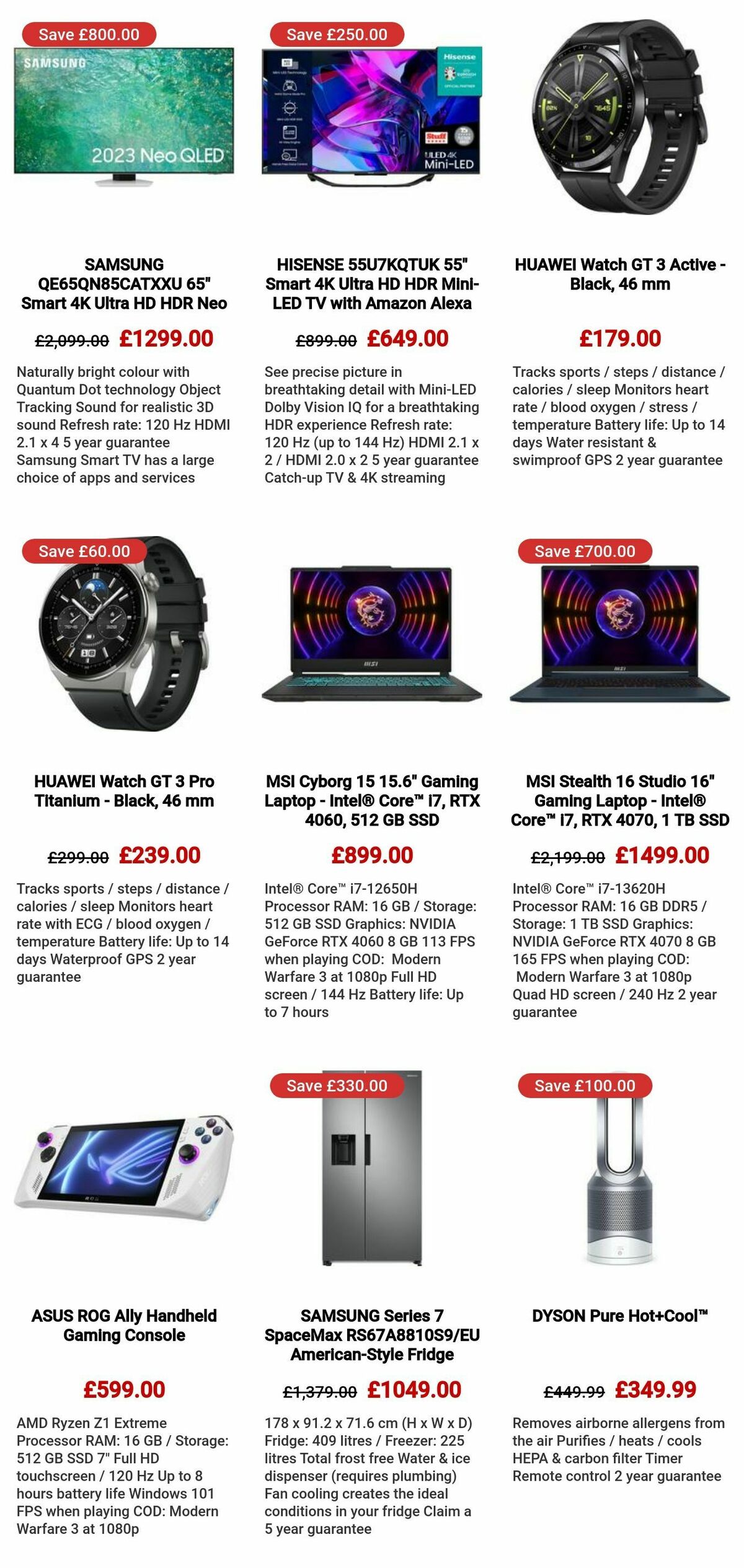 Currys Offers from 3 January