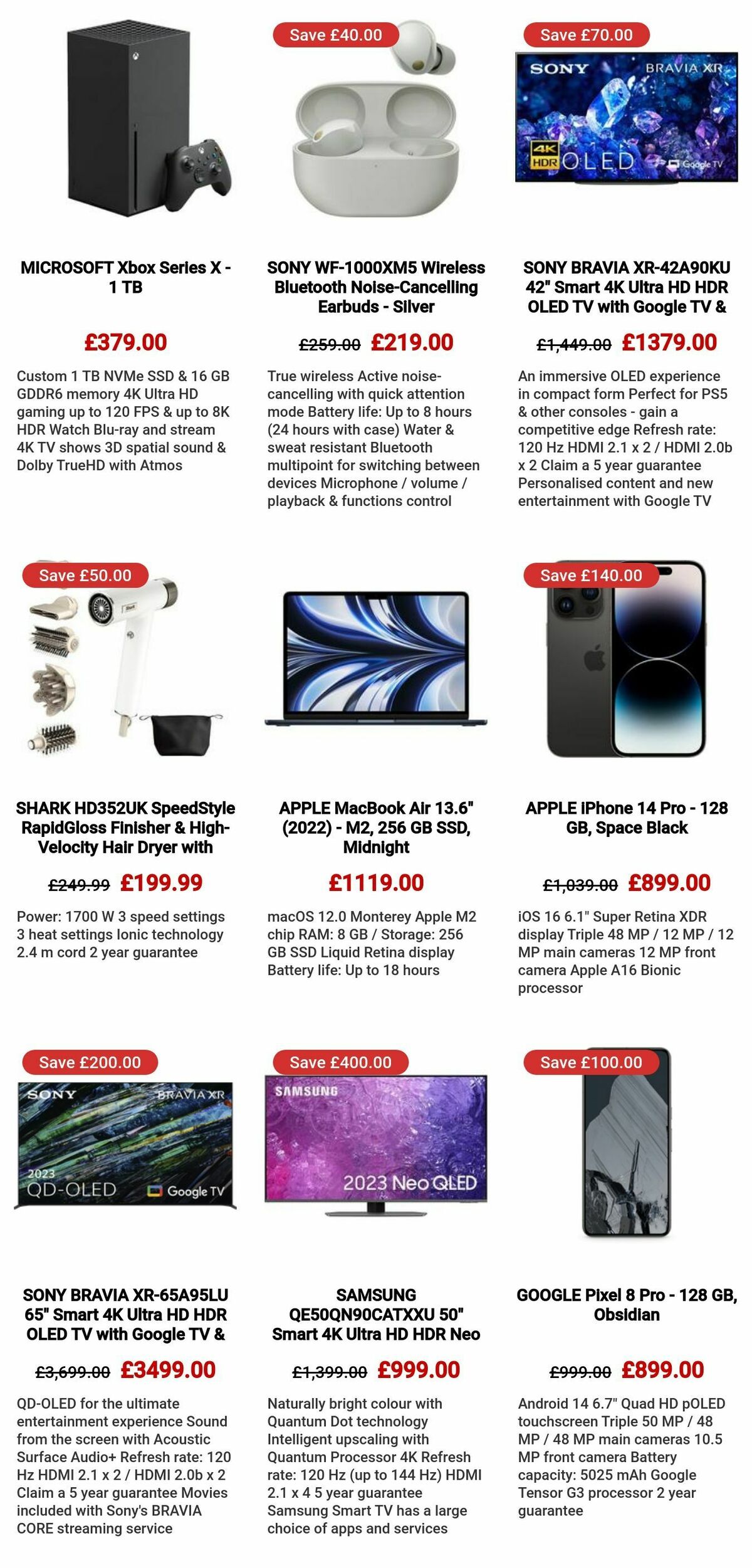 Currys Offers from 3 January