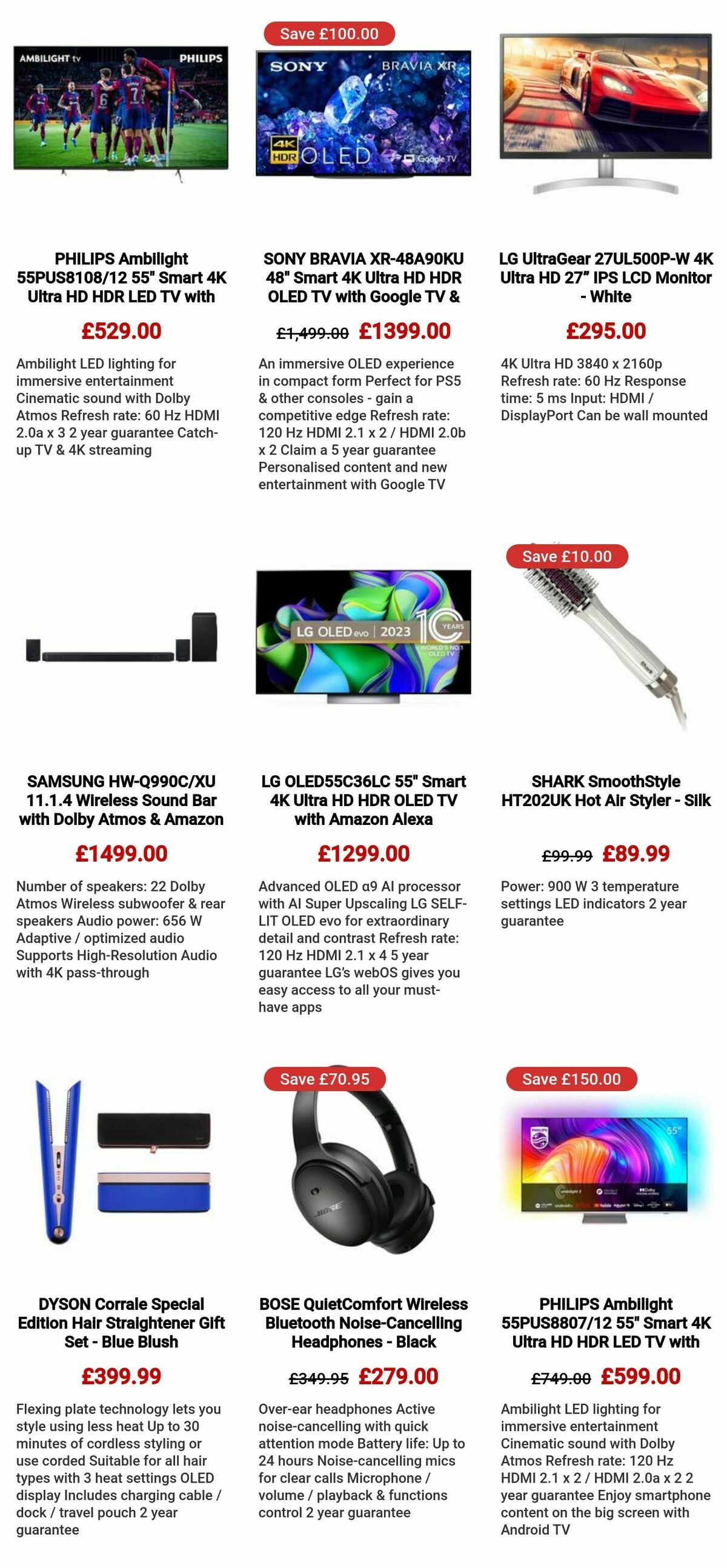 Currys Offers from 3 January