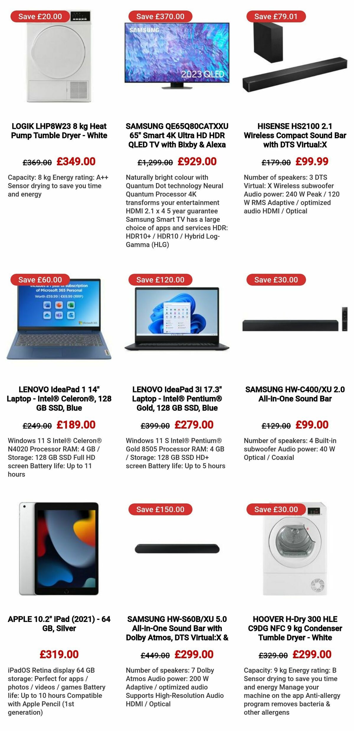 Currys Offers from 9 May