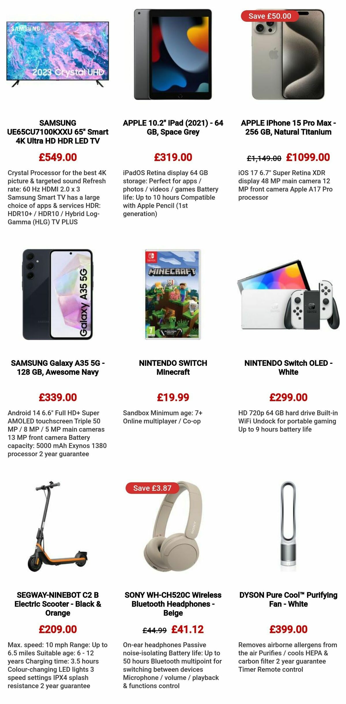 Currys Offers from 6 June