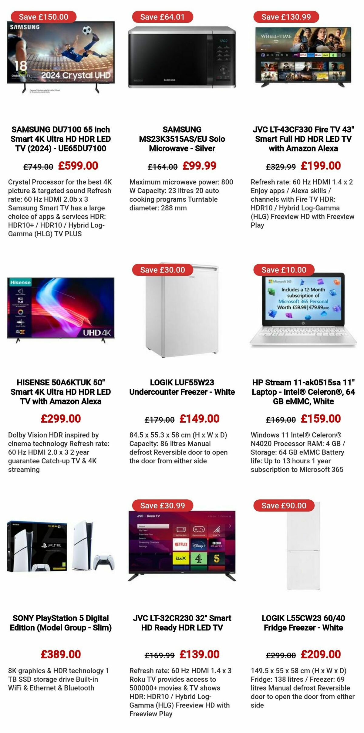 Currys Offers from 25 July