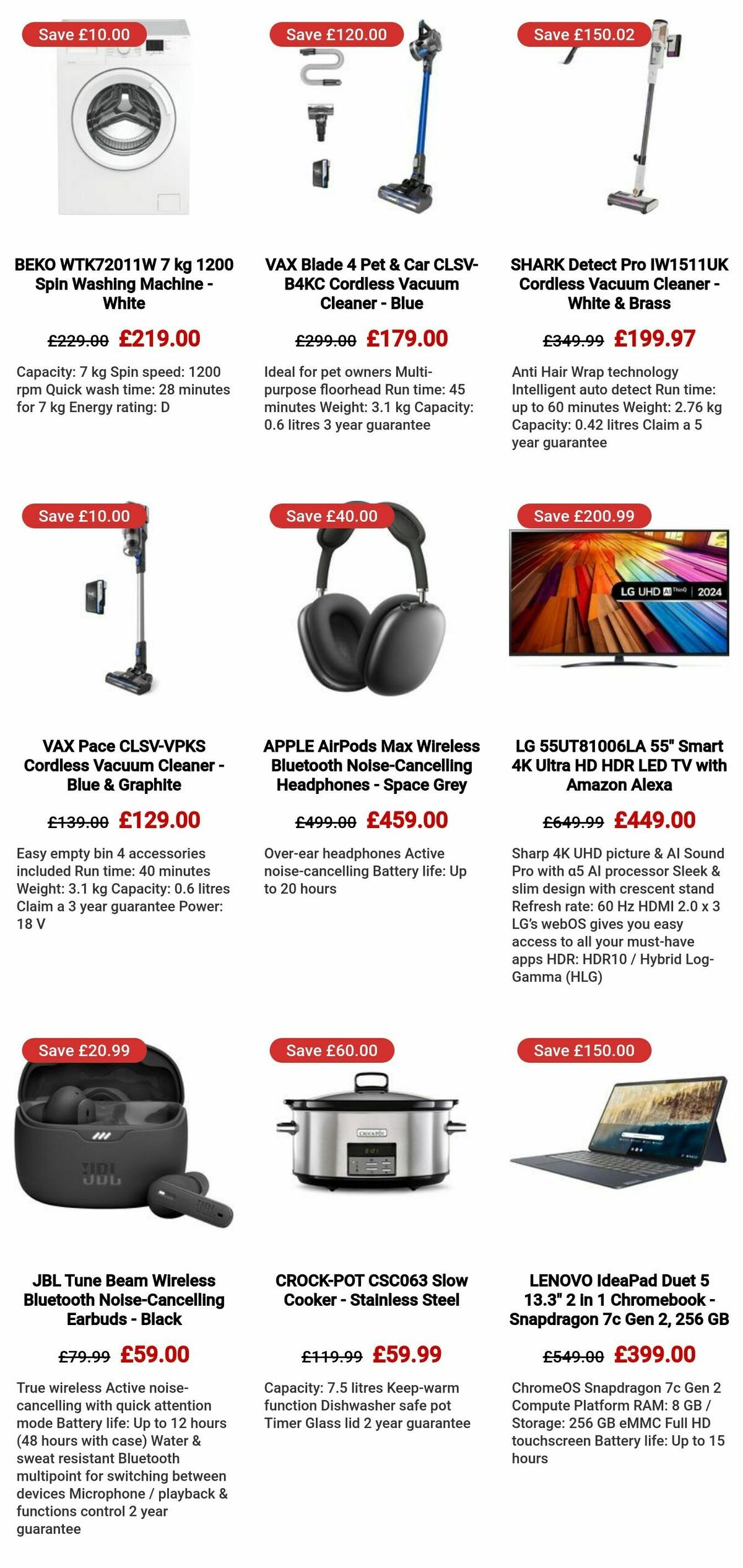 Currys Offers from 8 August