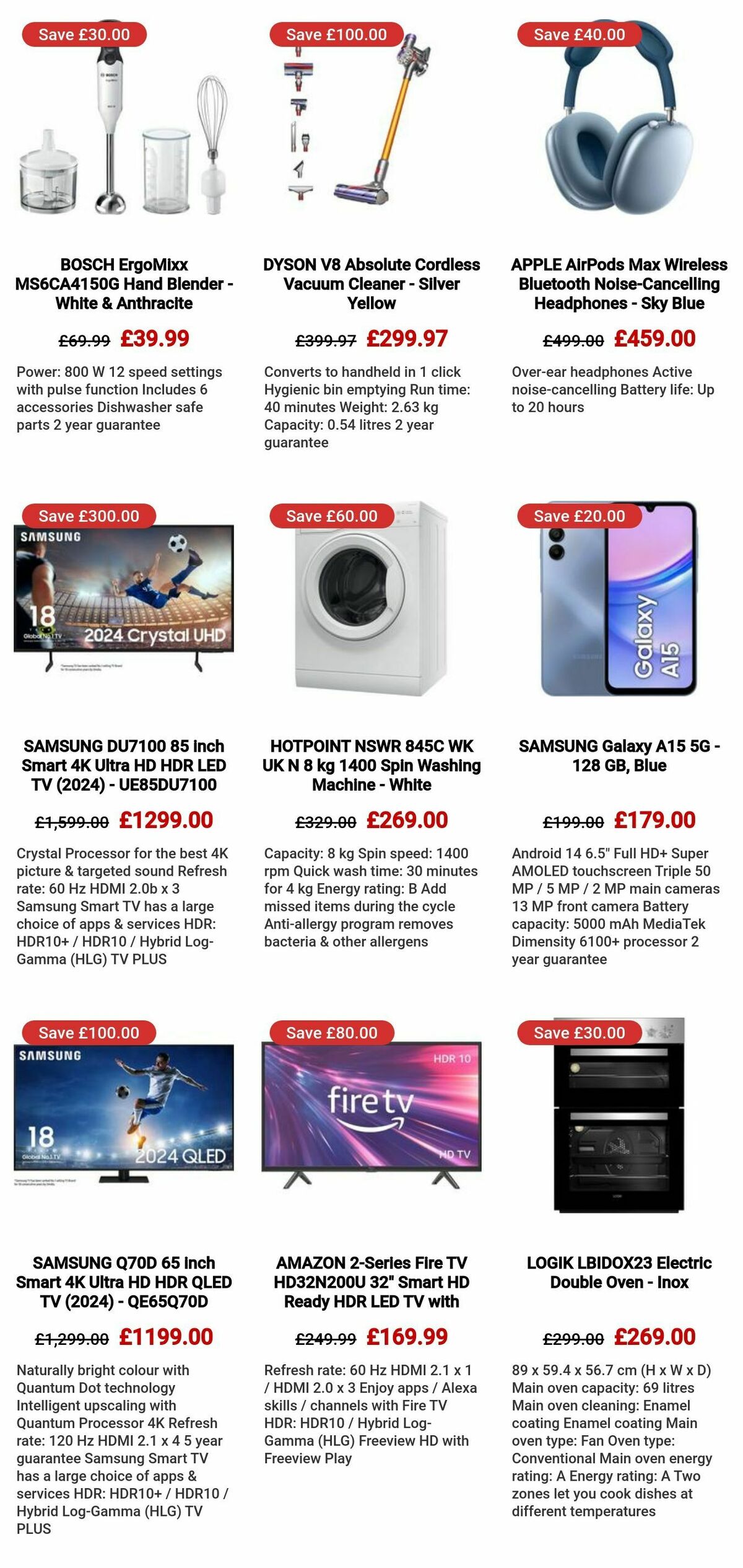 Currys Offers from 8 August