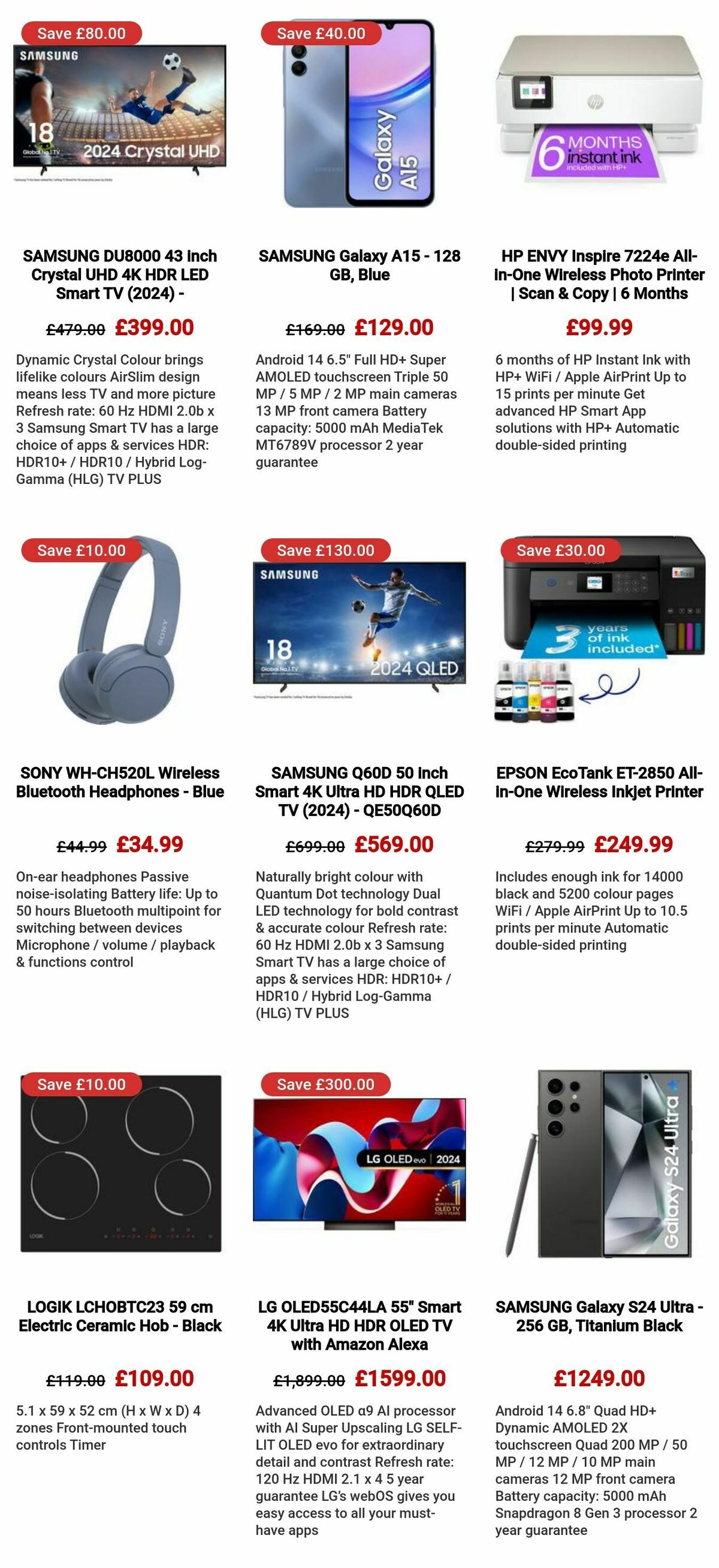 Currys Offers from 8 August