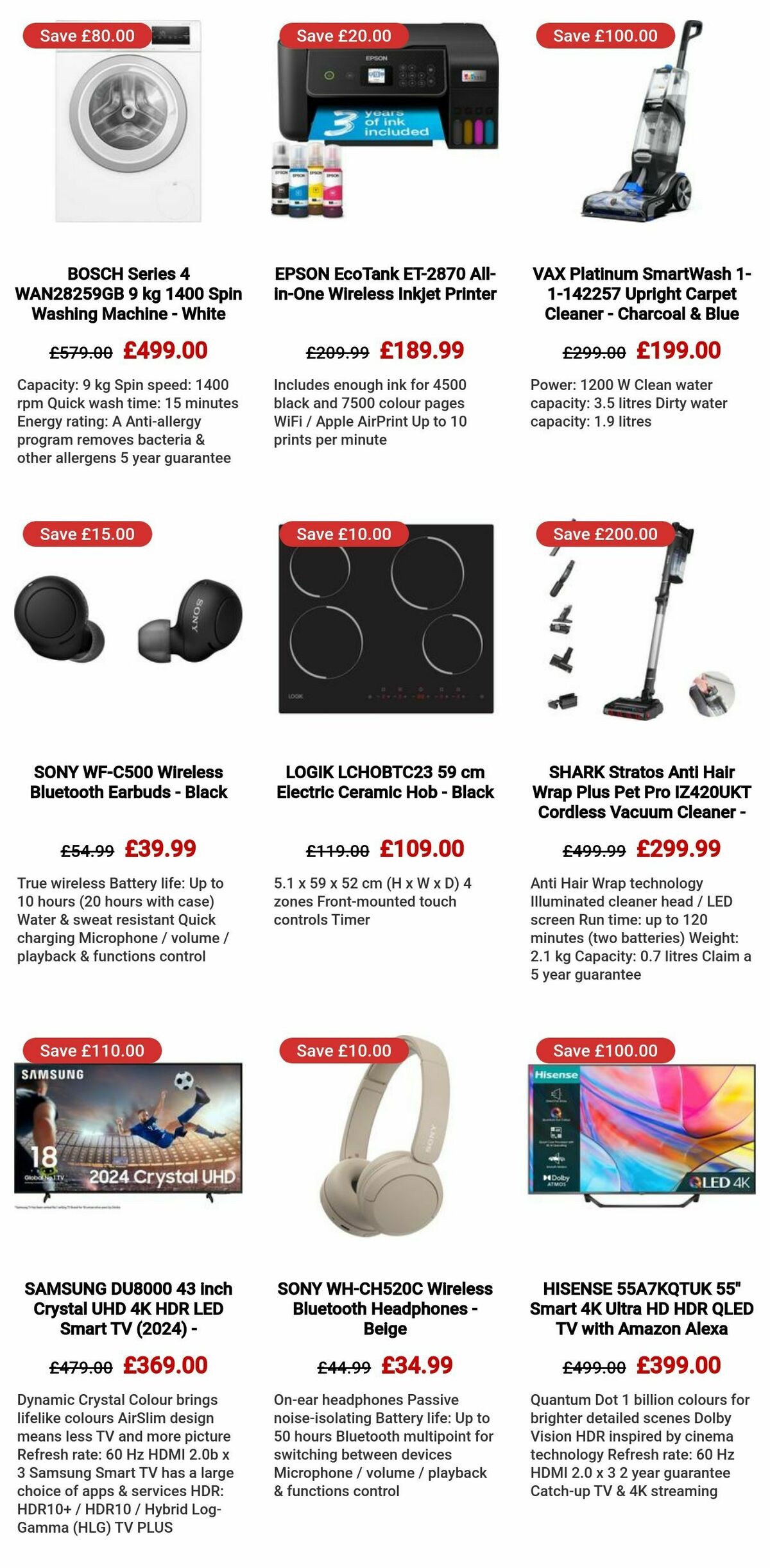 Currys Offers from 14 August