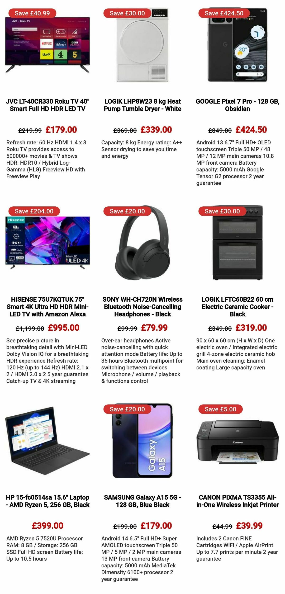 Currys Offers from 14 August