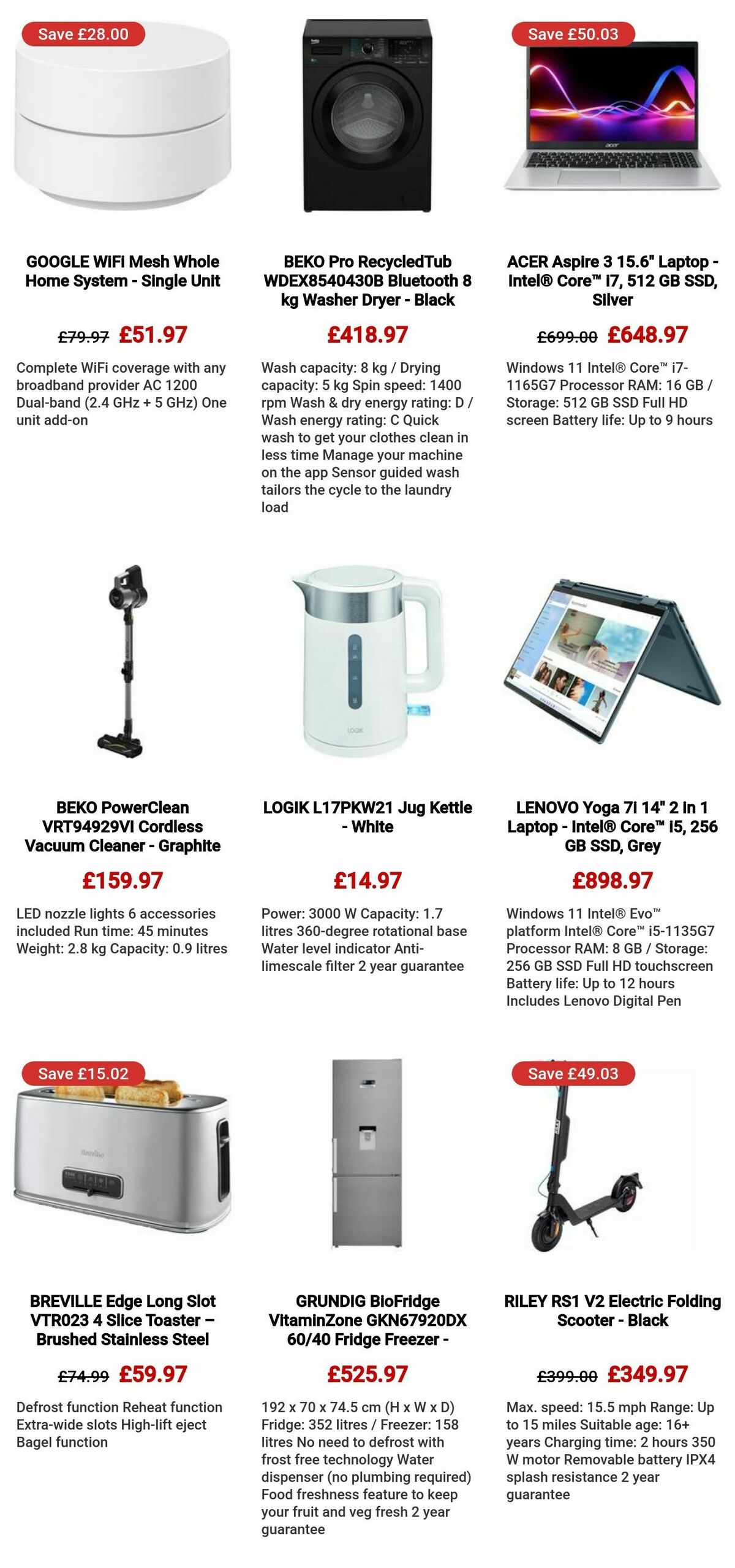 Currys Offers from 23 September