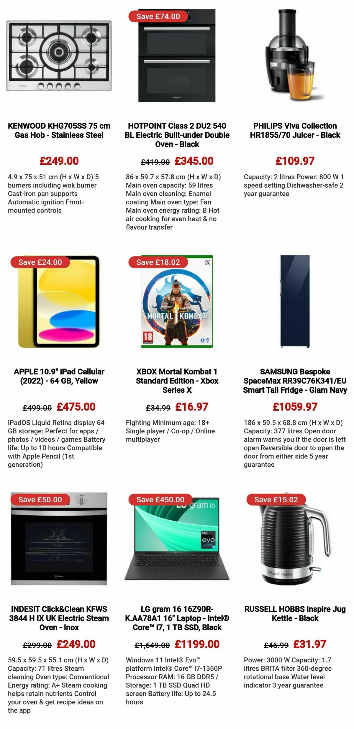 Currys Offers from 23 September